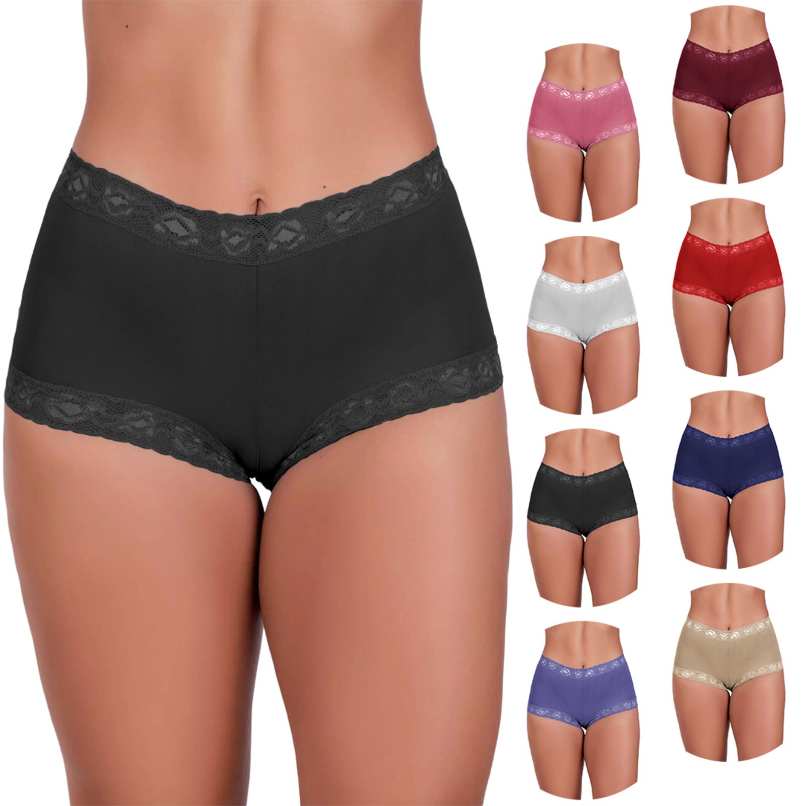 Kit 10 Tanga Tetê Variedades Shortinho Cintura Altura Detalhes em Renda
