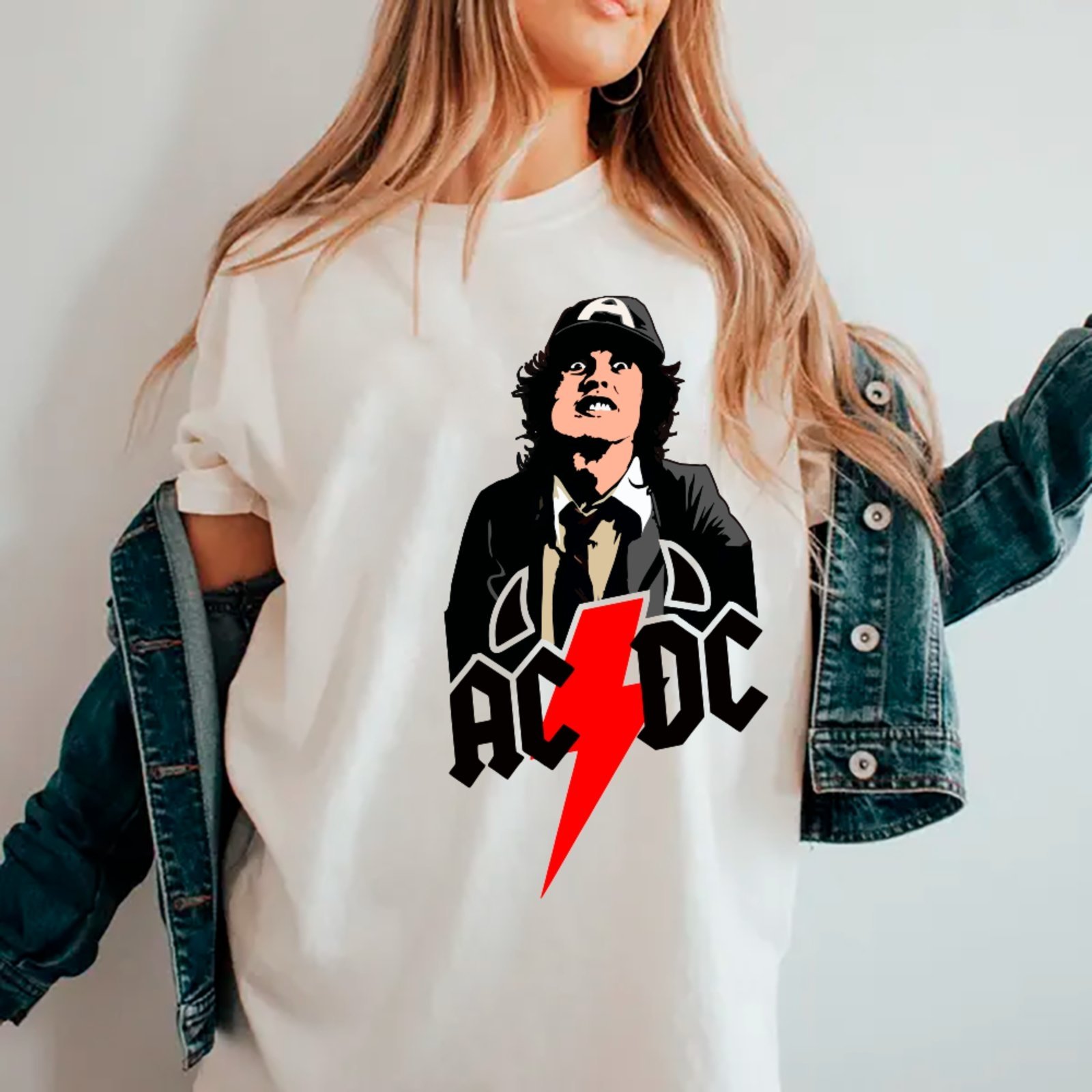 Vista 2 Camiseta Ousy Oversized AC DC Vintage Rock Legends Unissex marrom ousy marrom
