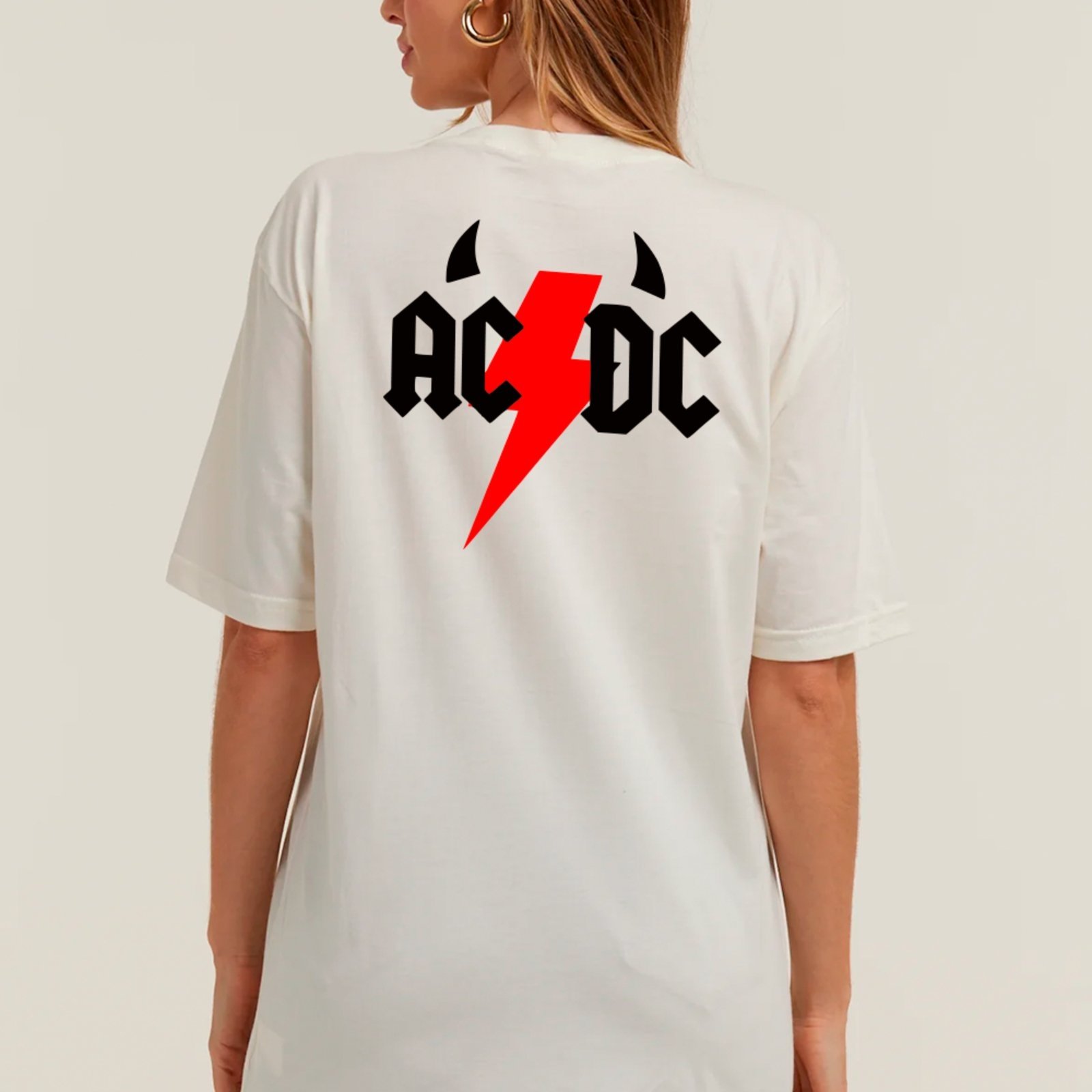 Vista 3 Camiseta Ousy Oversized AC DC Vintage Rock Legends Unissex marrom ousy marrom