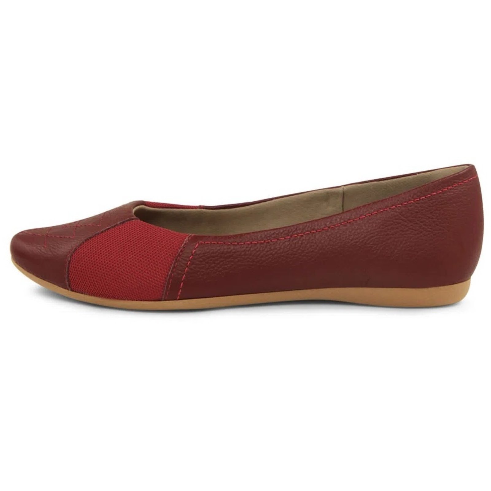 Sapatilha Usaflex Couro Joanetes Pé Largo Conforto Impacto Vermelho