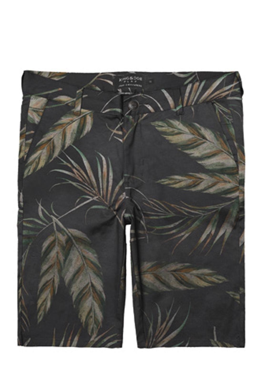 Infantil – Bermuda Flamê Folhagem Preto 4 Preto