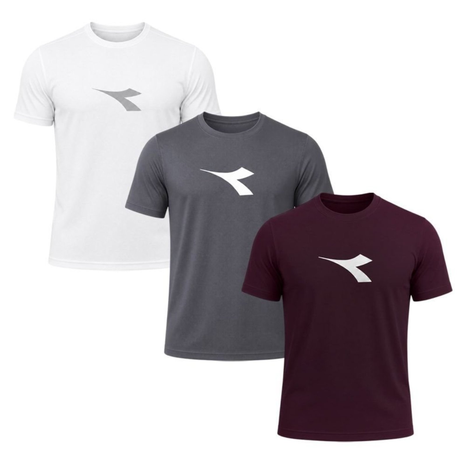 Kit 3 Camisetas Diadora Big Logo Masculino - Branco - Diadora