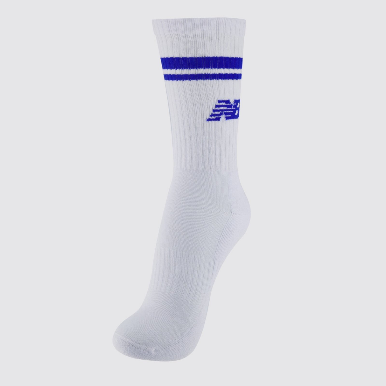 Vista 2 Meia New Balance Cano Alto Branca e Azul branco azul New Balance branco azul