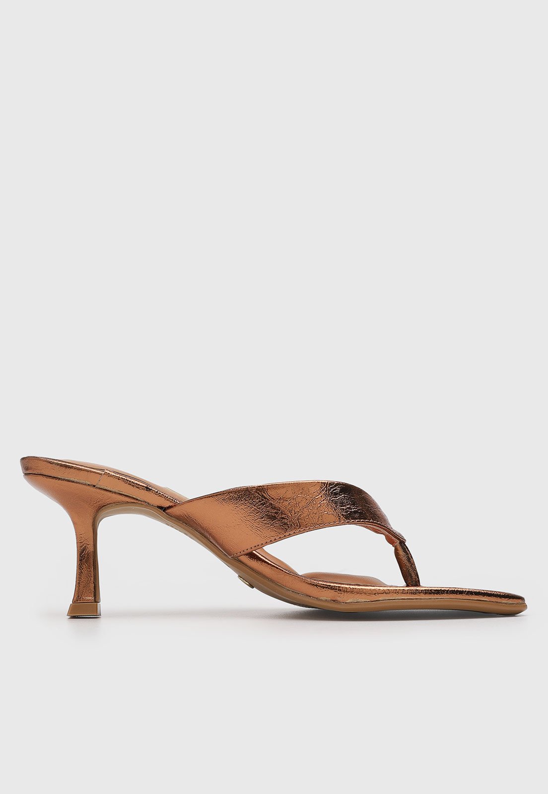 Vista 3 Sandália Feminina Vizzano Salto Médio Geométrico bronze VIZZANO bronze