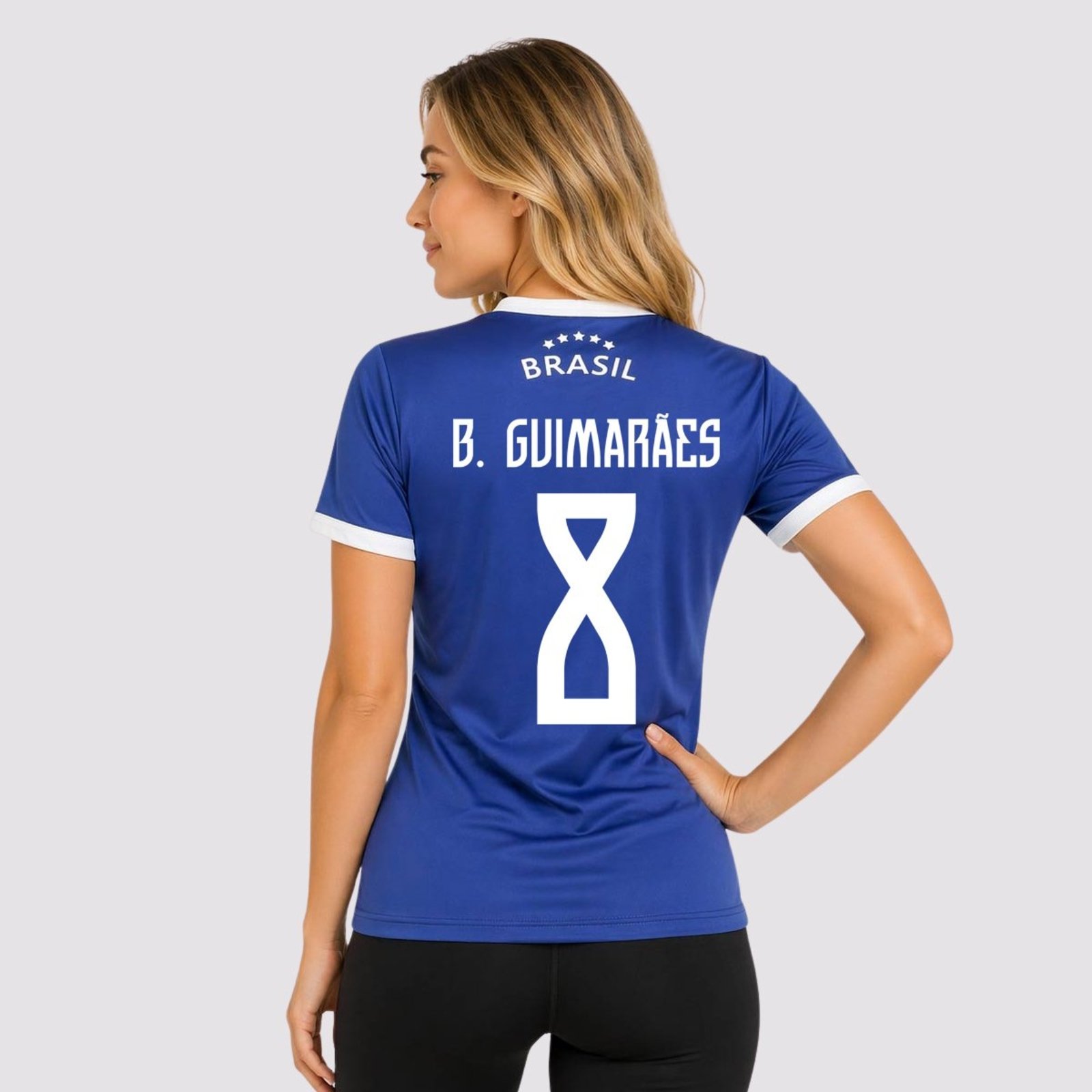Camisa Brasil Canarinho Feminina Azul 8 B. Guimarães