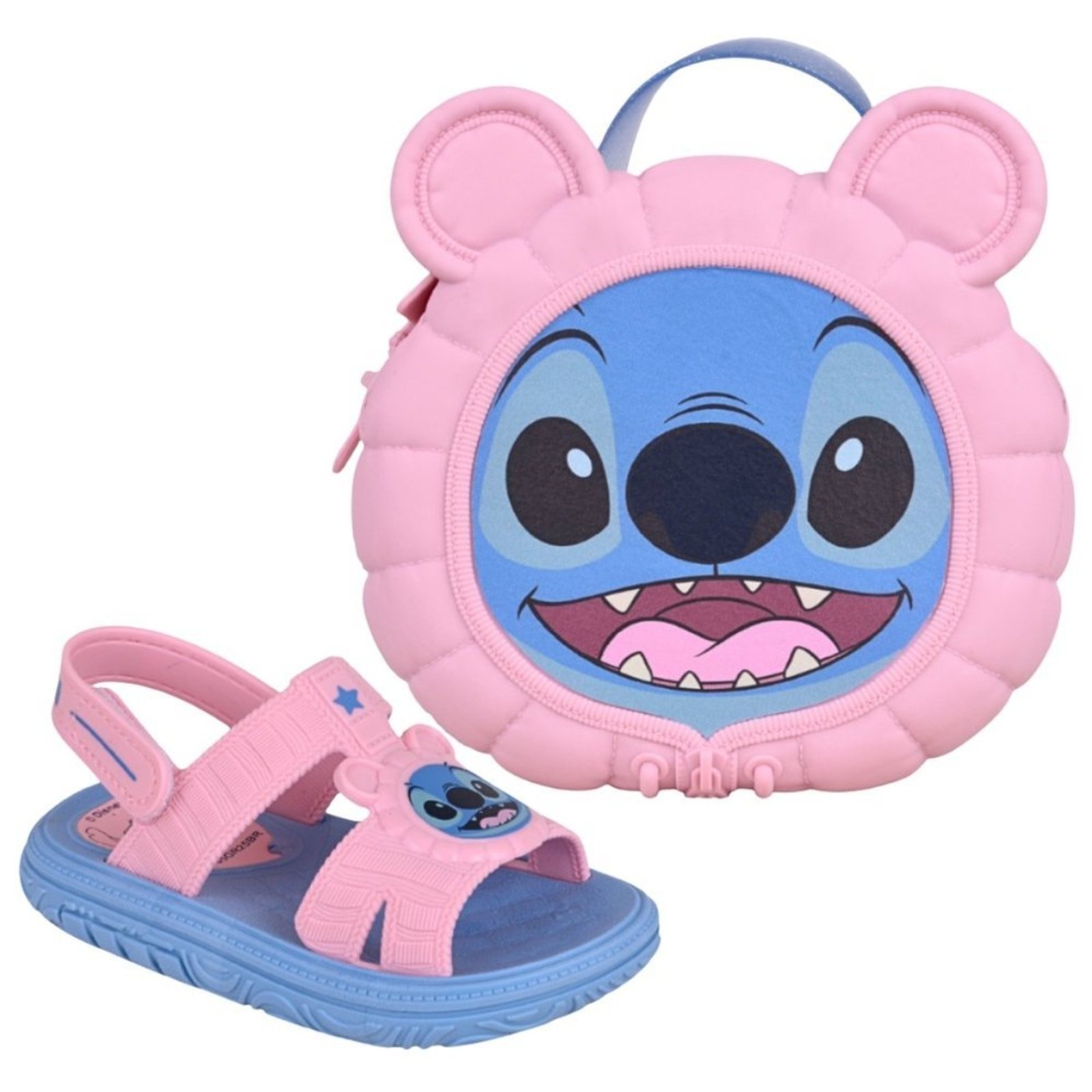 Infantil - Sandália Grendene Baby Stitch Disney Puff Bag 23224 Grendene Rosa