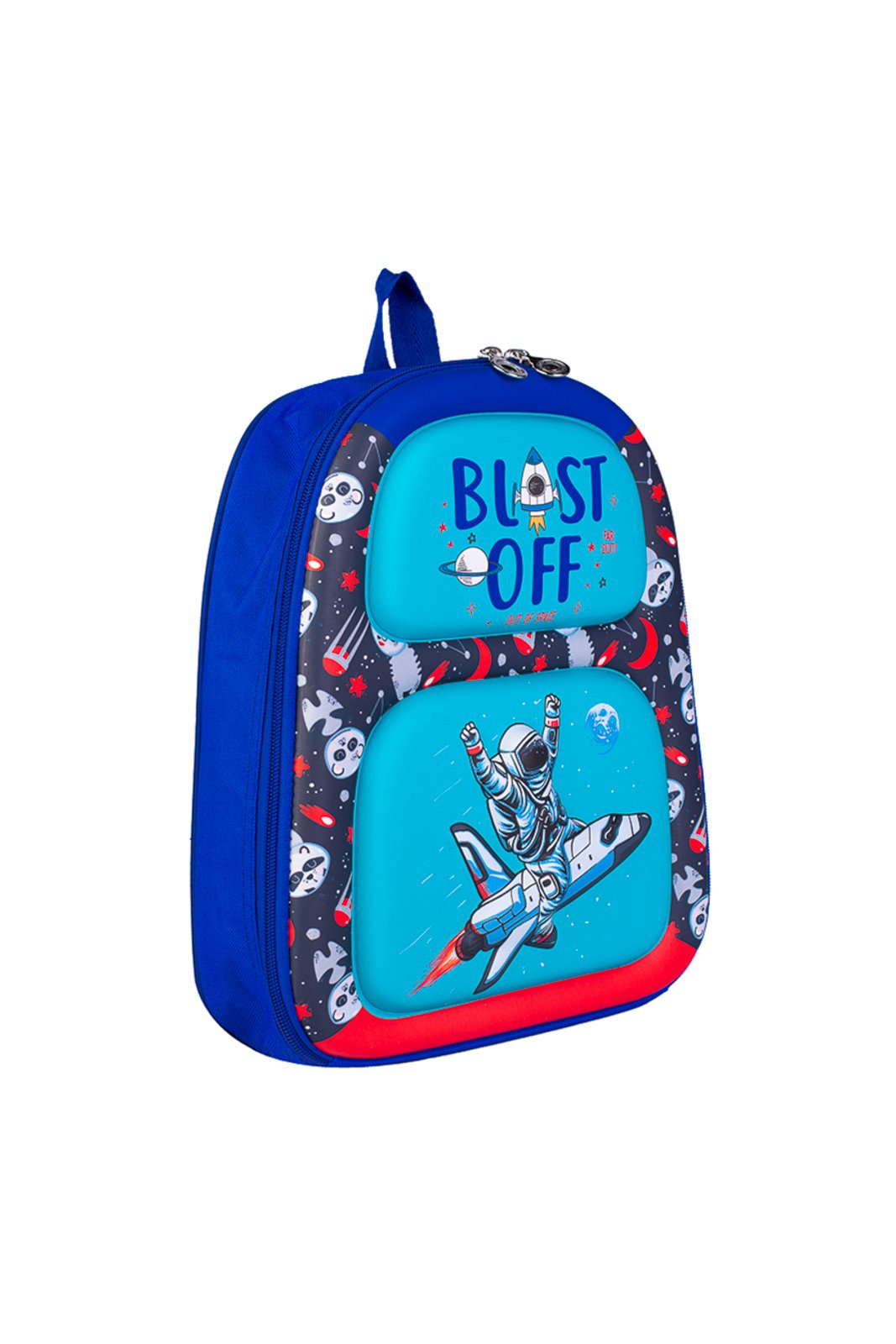 Vista 3 Infantil - Mochila baby alto relevo 12" 55872 - Astronauta" Enluaze azul Enluaze azul