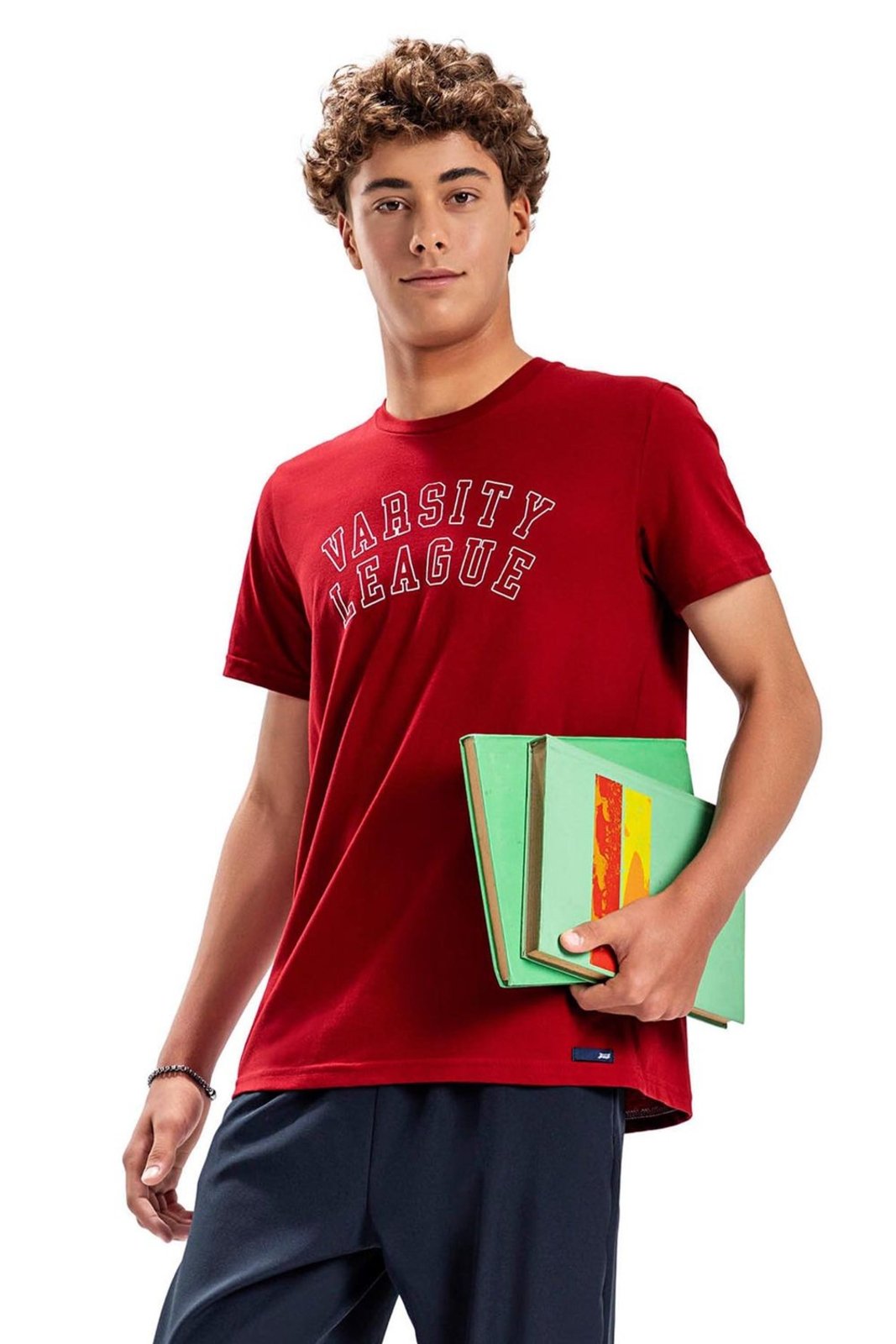 Infantil - Camiseta Juvenil Menino Varsity Elian Beats Vermelho