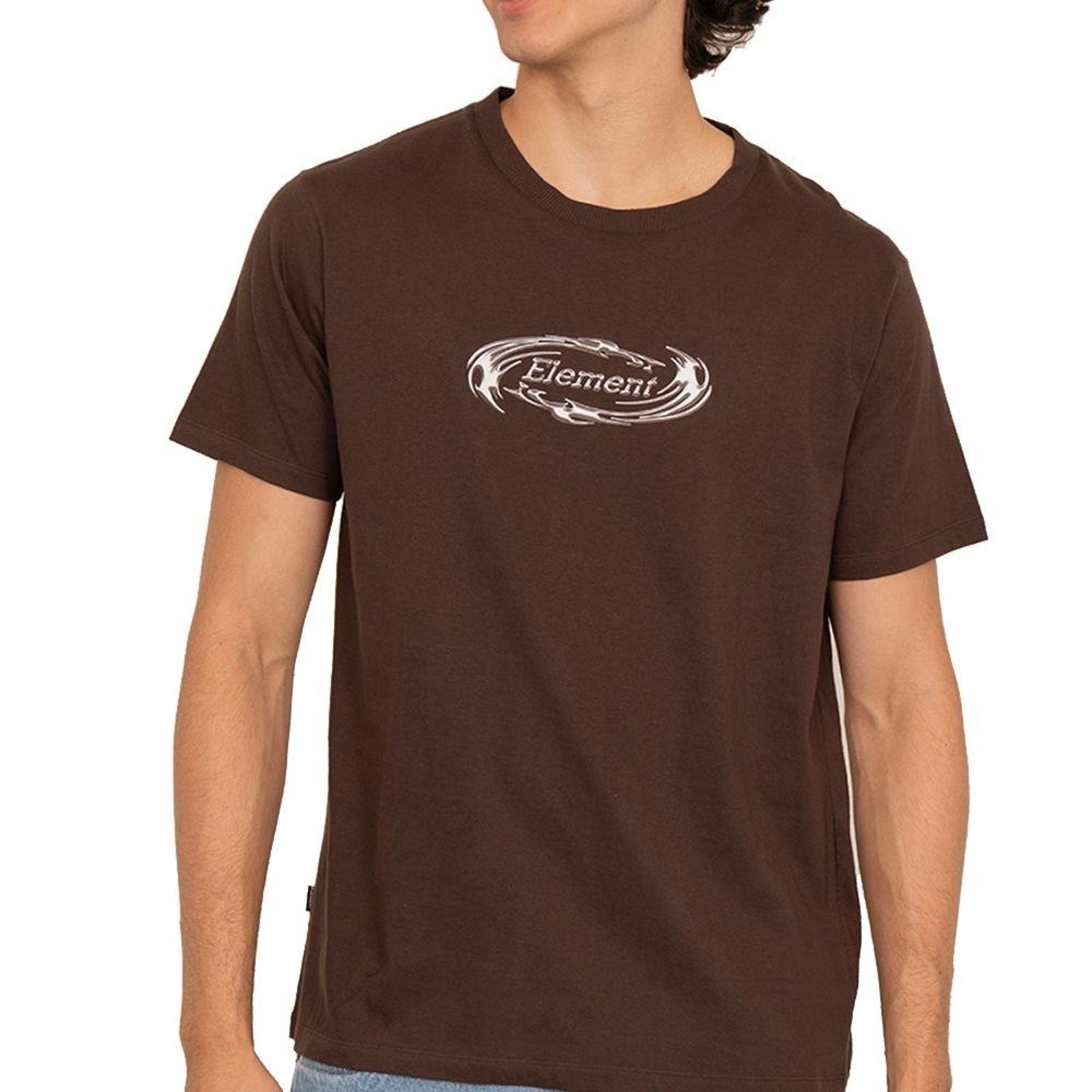 Camiseta Element Liquid Lead SM27 Masculina Marrom Escuro