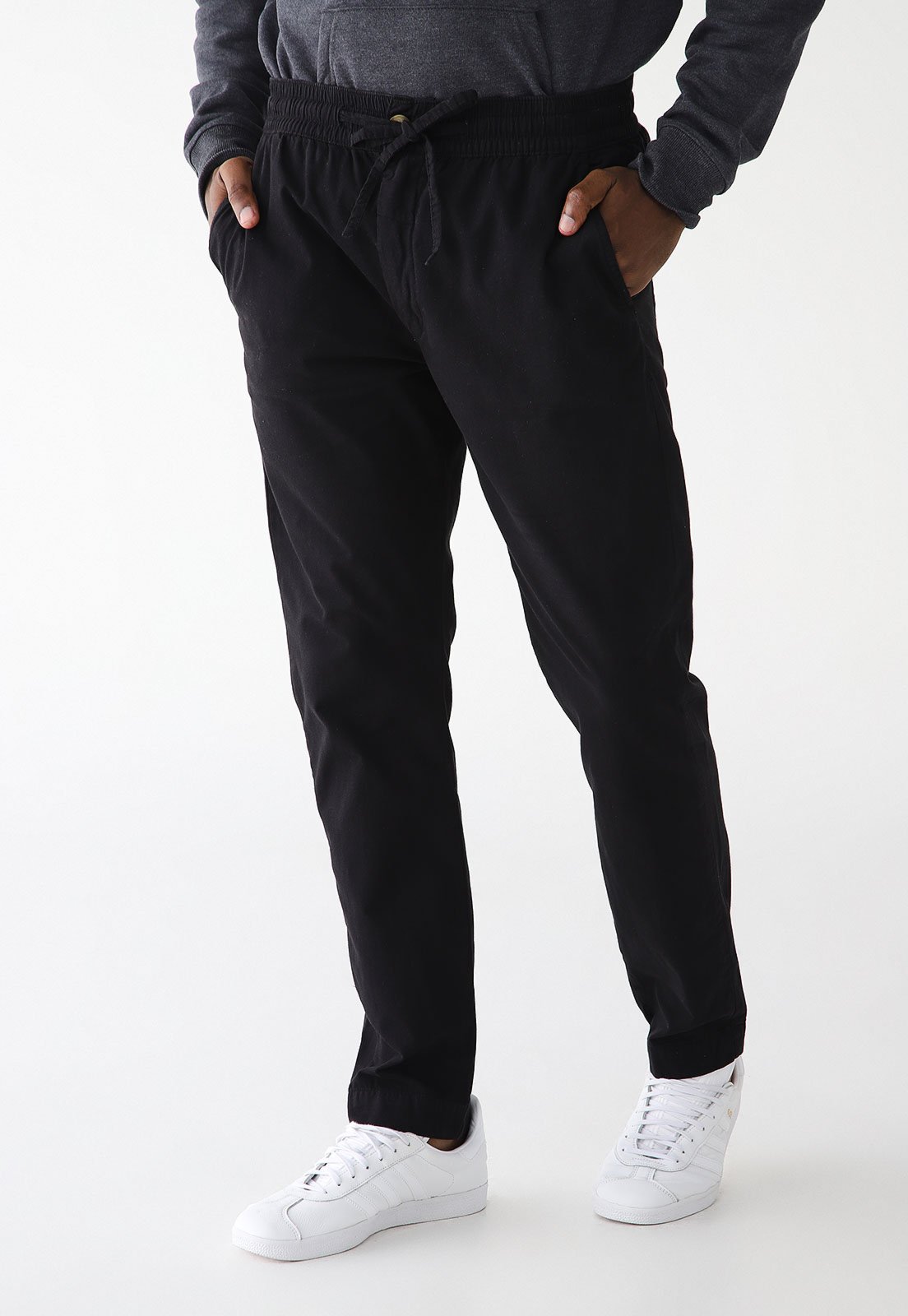 Calça Sarja Colcci Slim Amarração Preta
