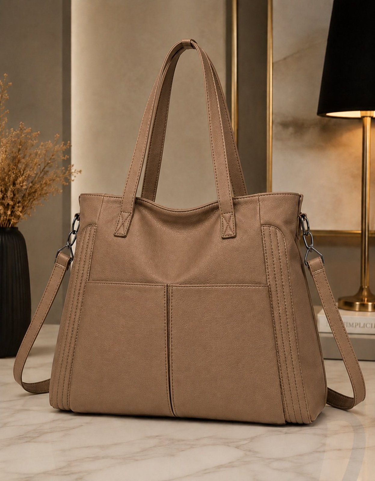 Bolsa Feminina De Ombro Grande com Alça Transversal Tote Bag Tiracolo Baú