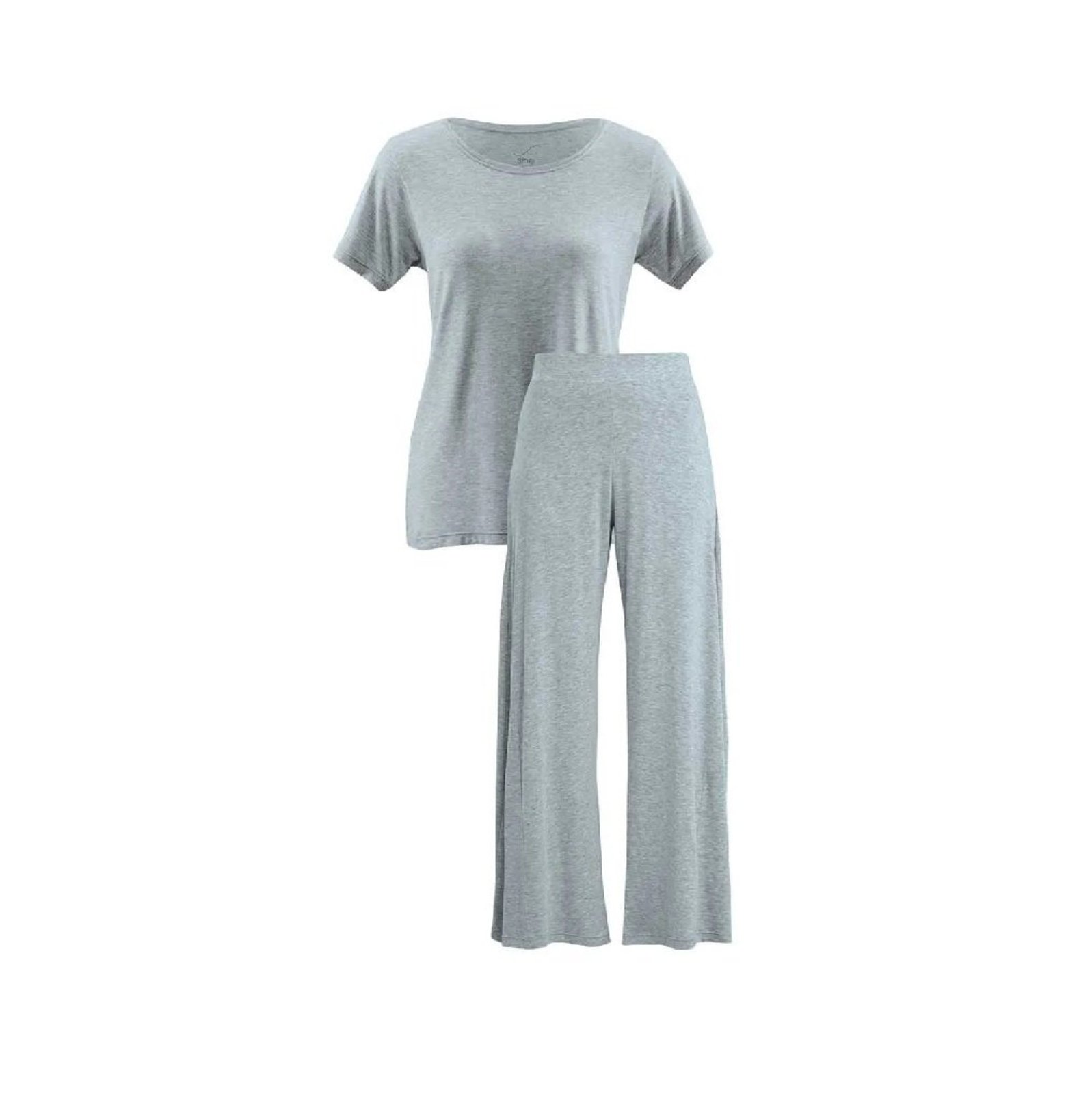 Pijama Manga Curta Feminino com calça Pantalona Viscose She