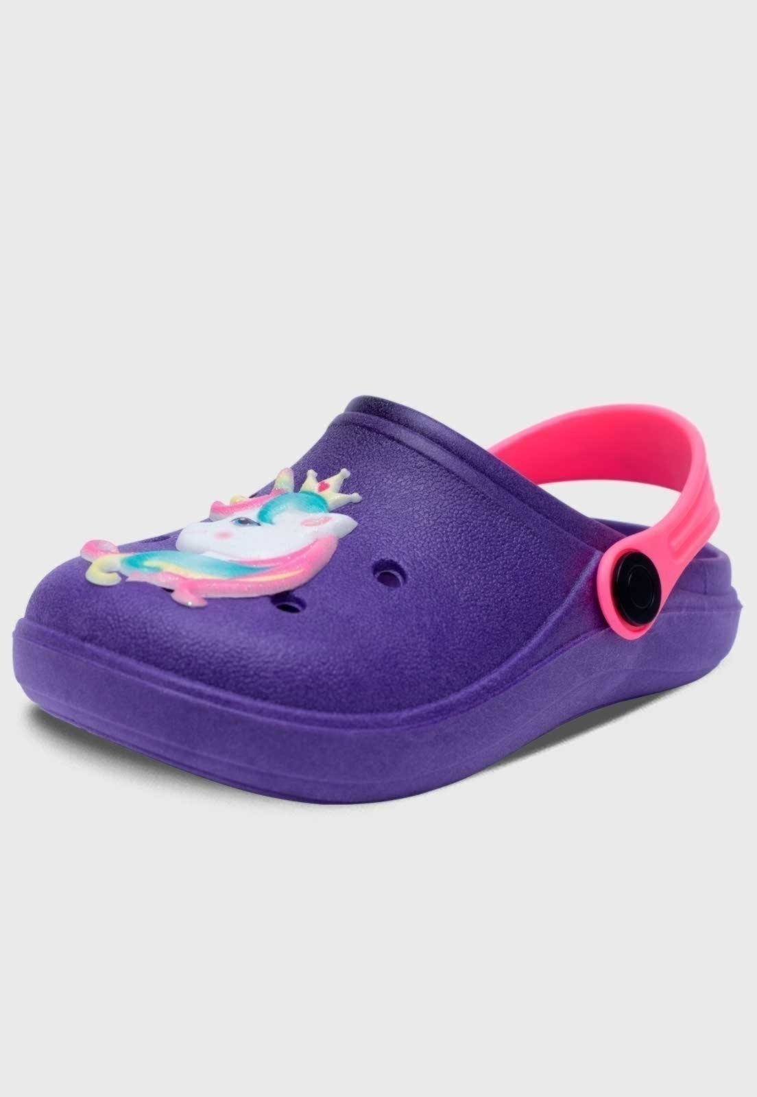 Infantil - Babuche Feminino Popidi Menina Unicornio Roxo