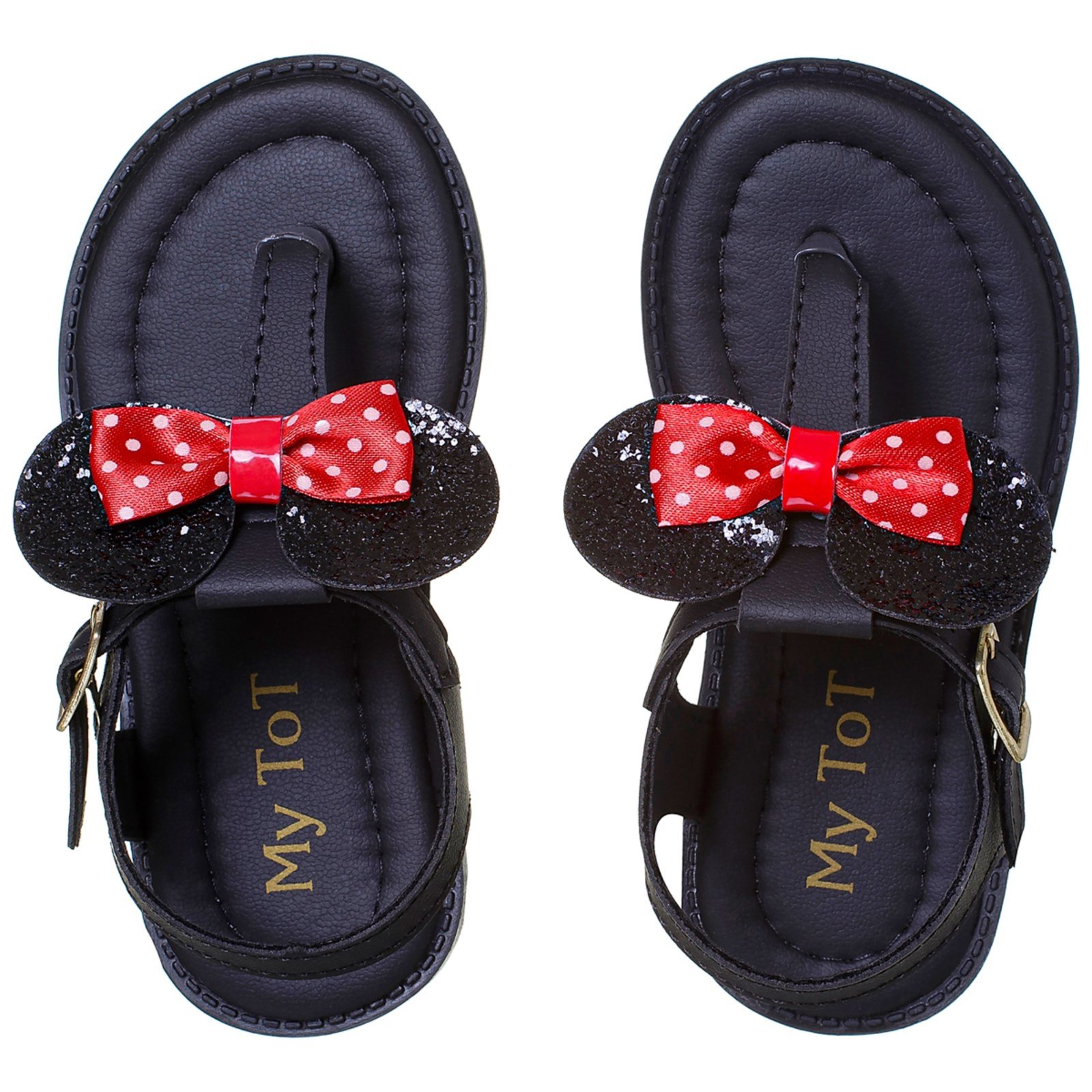 Infantil – Sandalia Menina Papete Feminina Preta