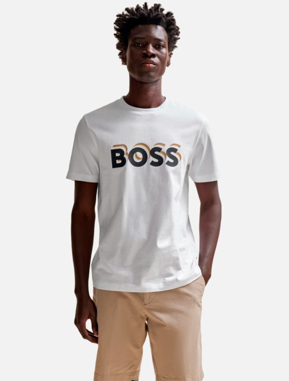 Camiseta Hugo Boss Masculina Regular Tiburt 427 Branca