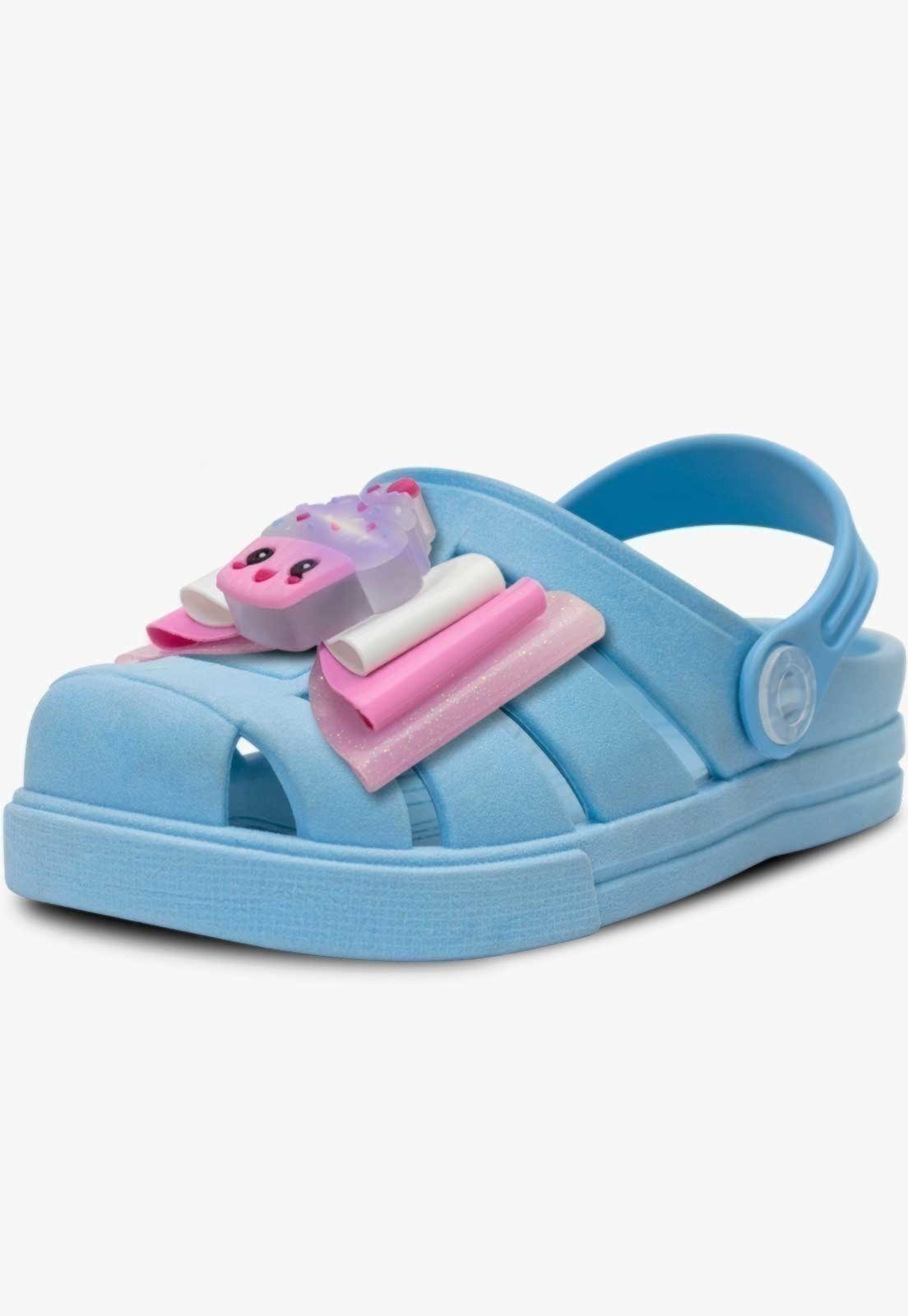 Infantil – Babuche Sandália Feminina Pópidi Menina Cupcake Azul