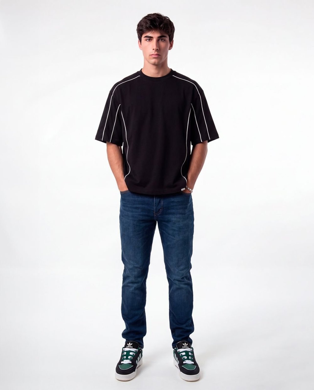 Calça Jeans Masc Slim Fit 25414 Escura com Used Consciência