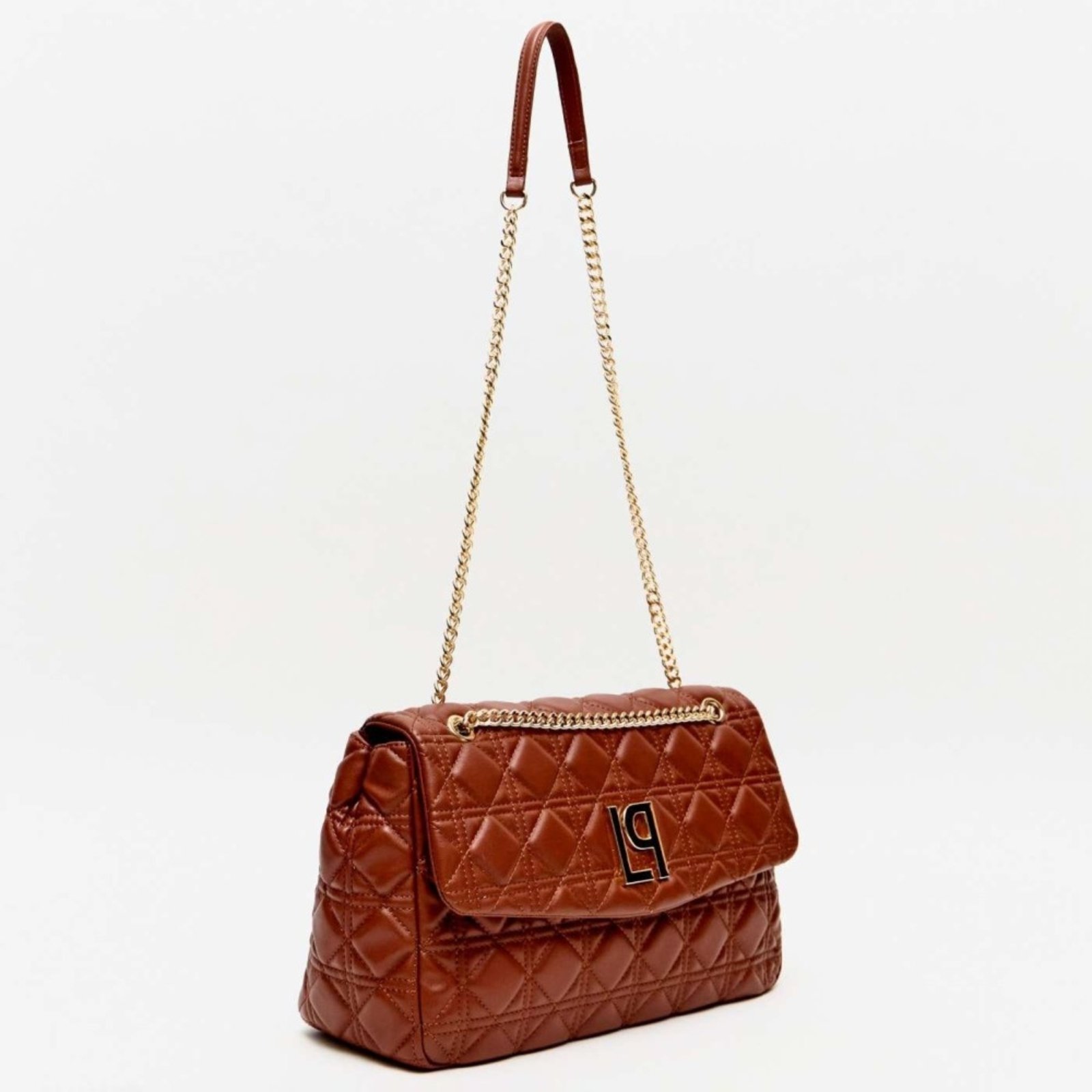 Vista 2 Bolsa Shoulder Lança Perfume Chain Ve26 Feminino marrom marrom