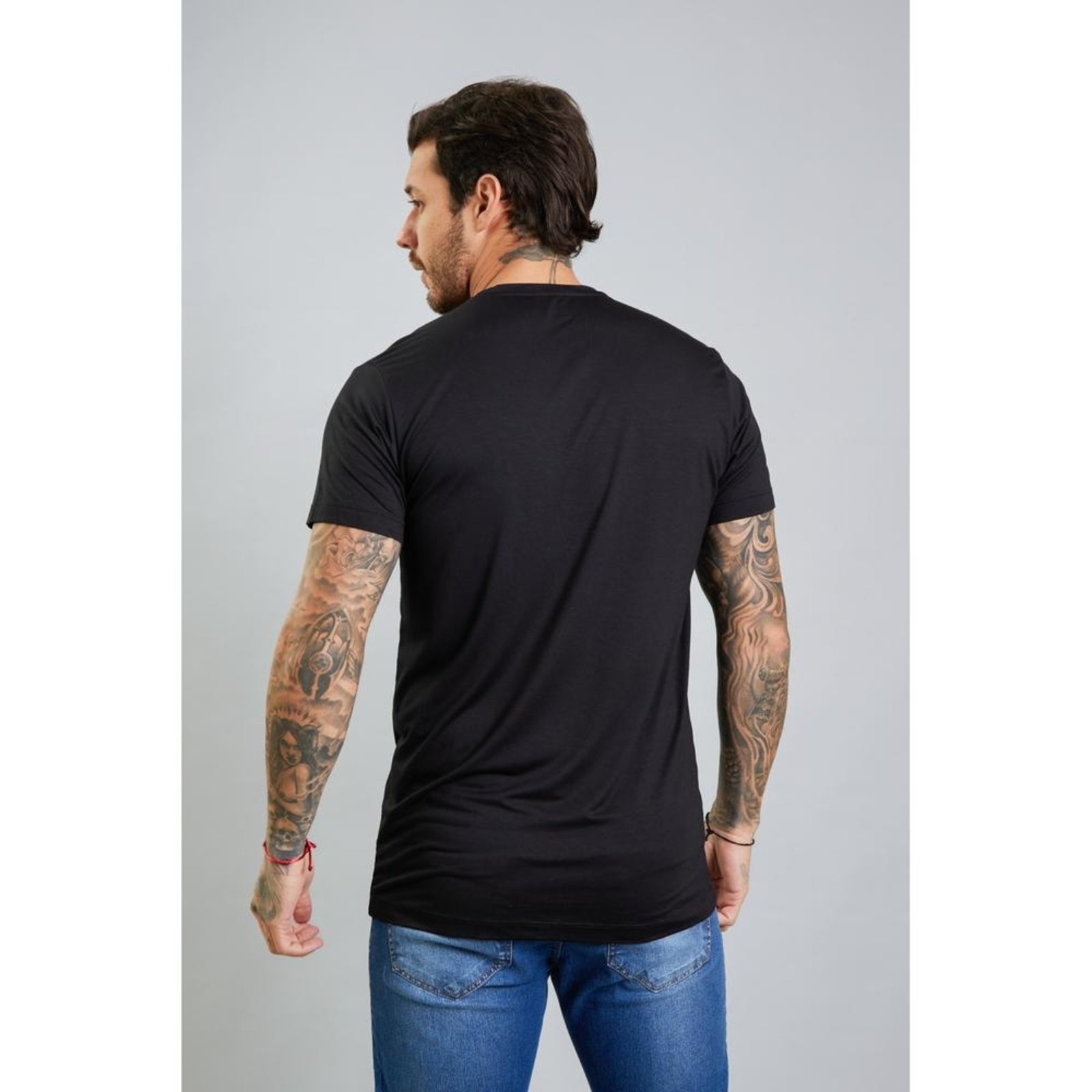 Vista 3 Camiseta Masculina Tech T-Shirt em Modal Dialogo Jeans cinza Dialogo Jeans cinza