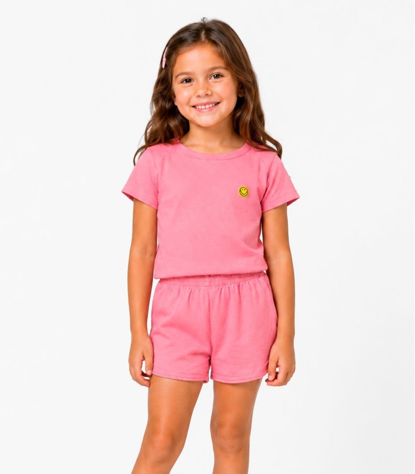 Infantil - Conjunto Blusa Com Shorts Select Rosa