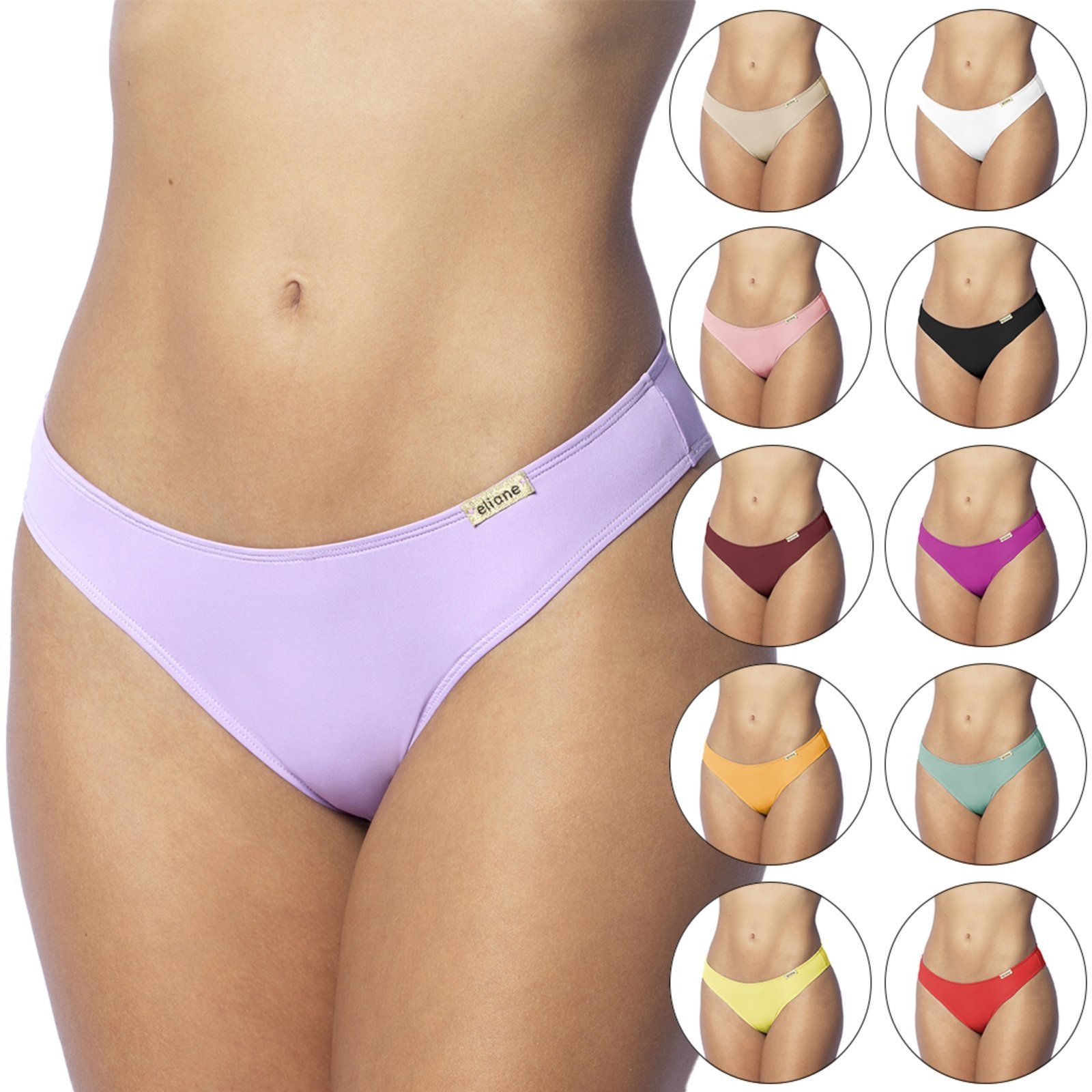 Kit 10 Calcinhas Gabi Lingerie Antimarca Tangas Lisas Lingerie Básica Microfibra Poliamida Multicolorido