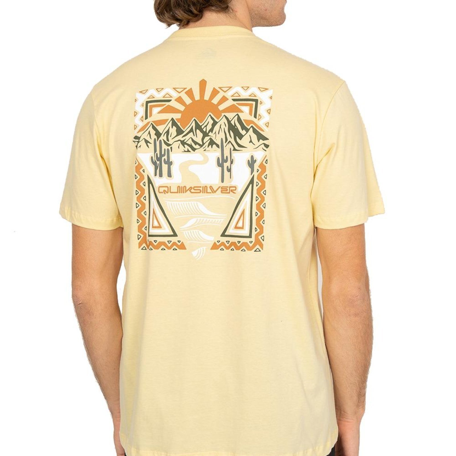Camiseta Quiksilver Desert Waves SM26 Masculina Amarelo