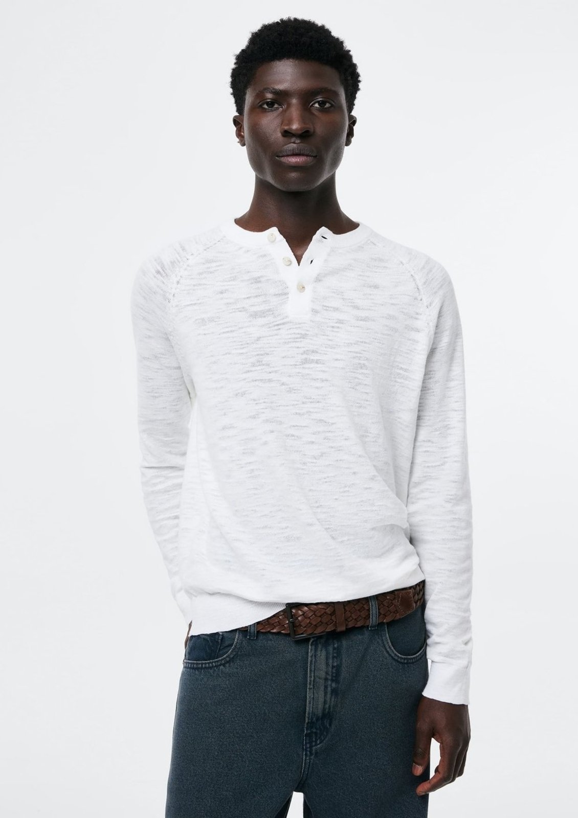 Camisa Masculina Henley Em Tricô Hering