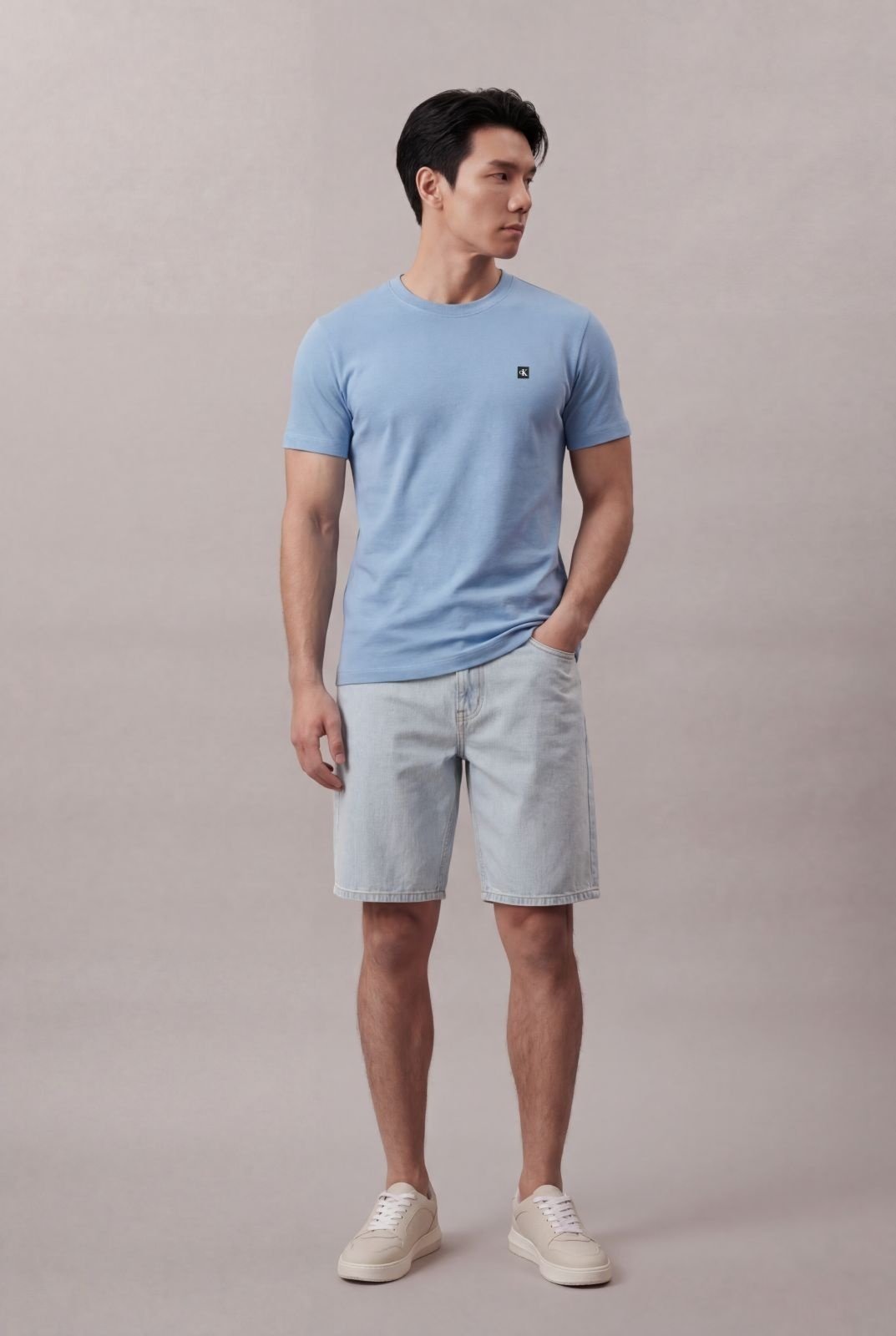 Camiseta Manga Curta Calvin Klein Jeans Masculino Premium - Azul Claro Calvin Klein Jeans