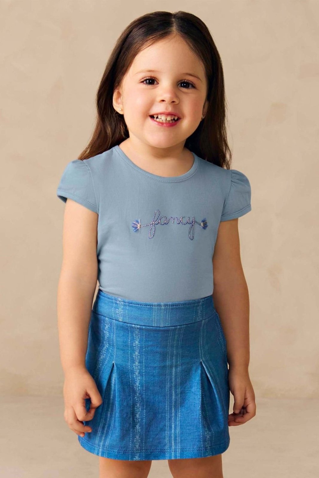 Infantil - Conjunto Menina Bordado Fancy Colorittá Azul