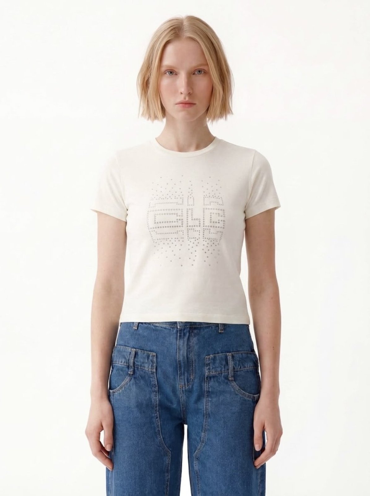 Camiseta Feminina Baby Look com Aplicação Colcci CLC Off Shell