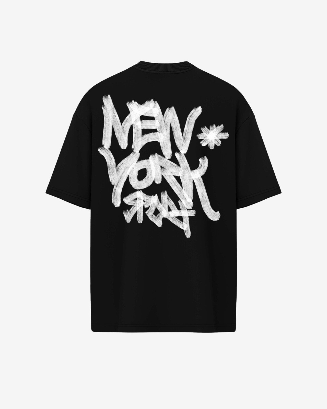Camiseta oversized new york preta