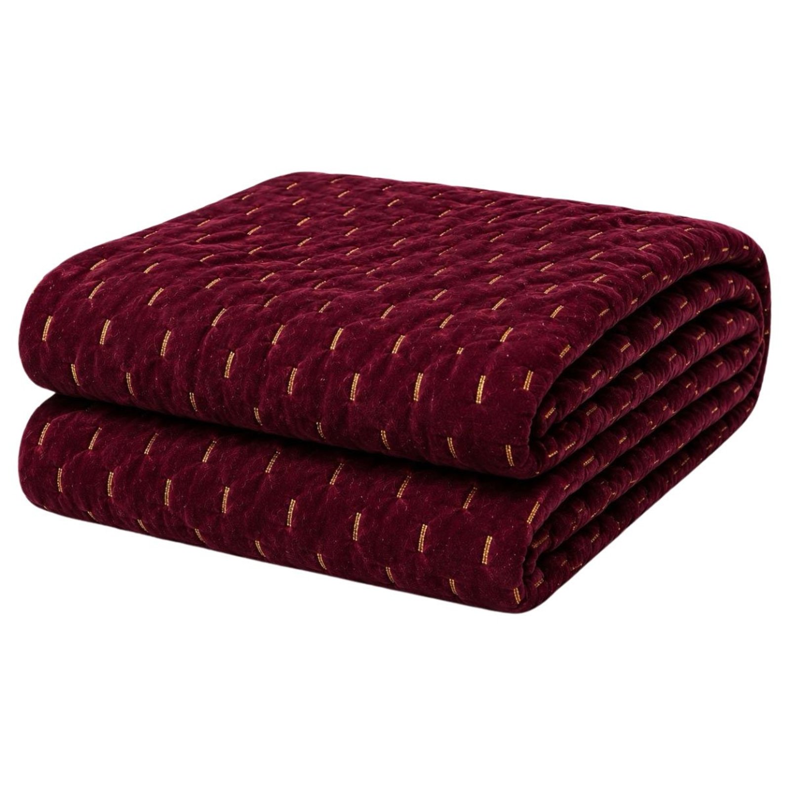 Cobertor Manta Fio de Ouro Casal 190x210 Toque Macio Luxo Decorativa Vinho