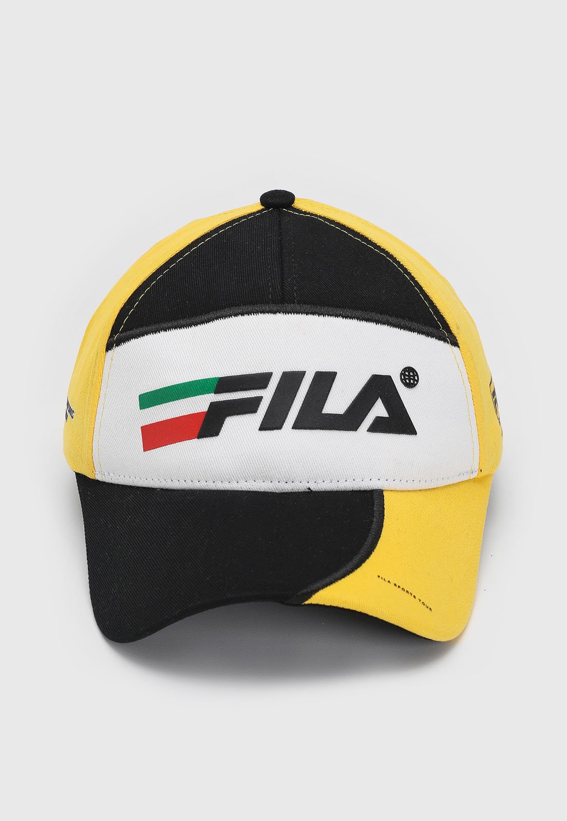 Vista 2 Boné Masculino Fila Sport Style Aba Curva e Preto Fila amarelo