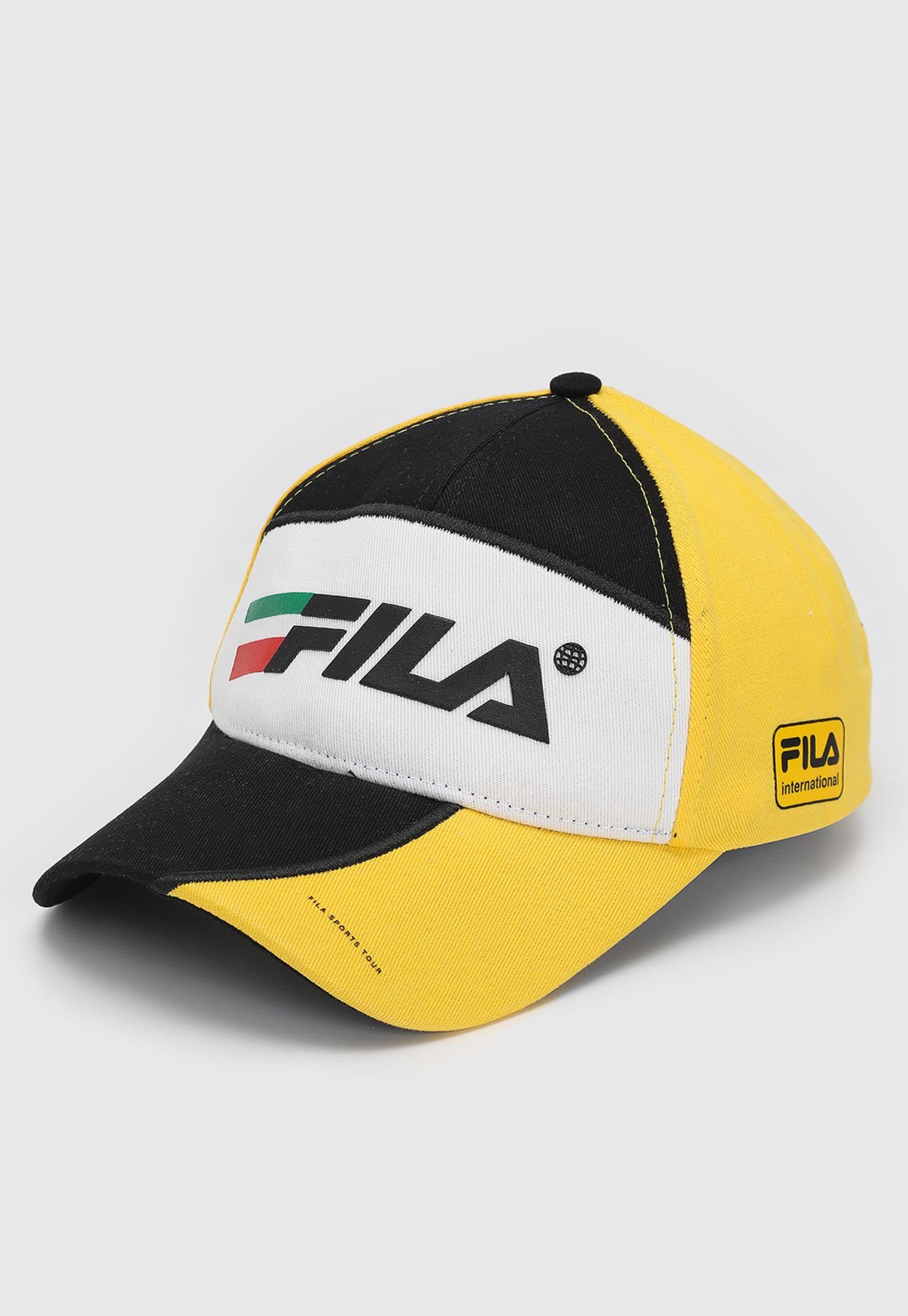 Vista 3 Boné Masculino Fila Sport Style Aba Curva e Preto Fila amarelo