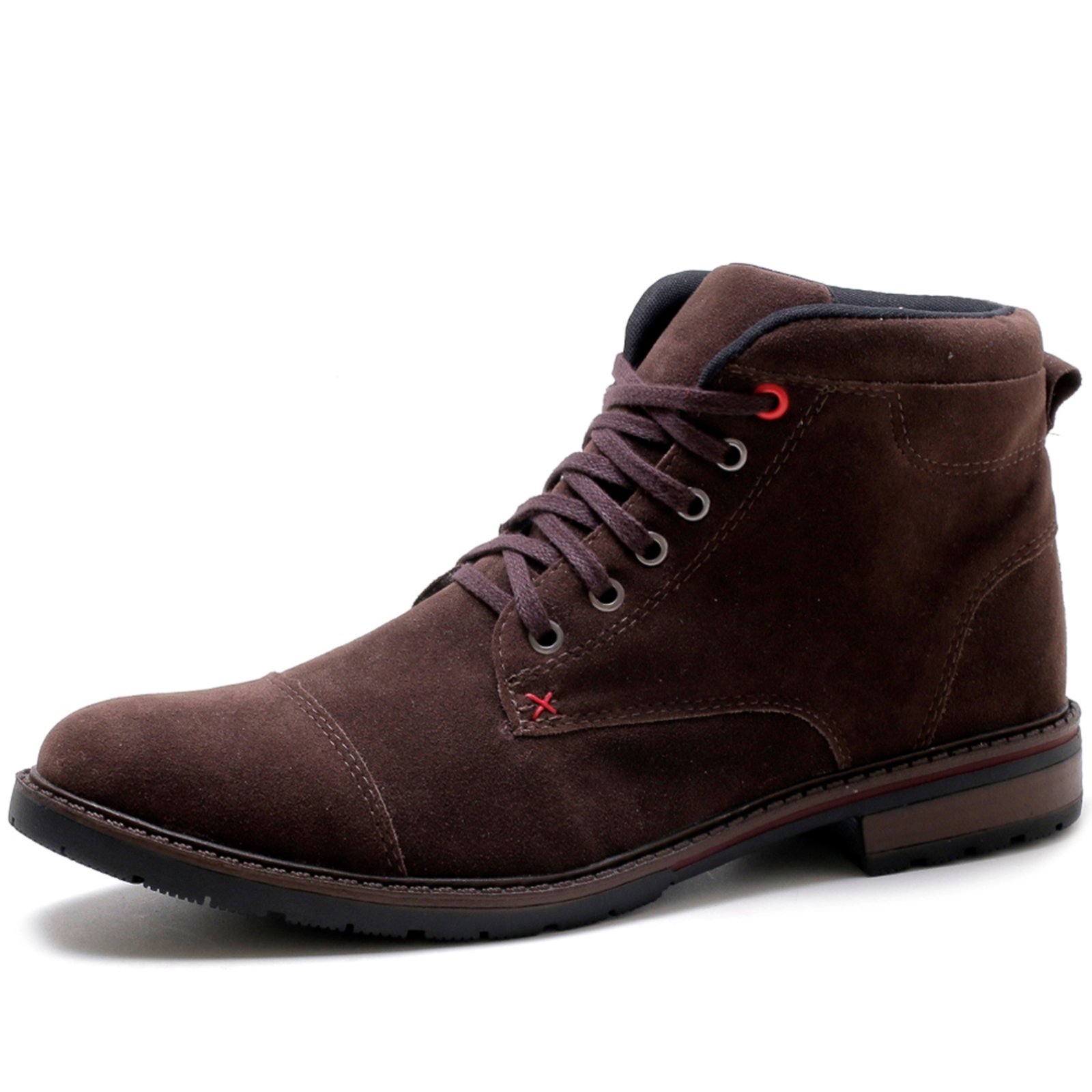 Vista 3 Bota Masculina Com Carteira E Cinto Bredeni Confortavel Coturno Estilo Casual marrom BREDENI marrom