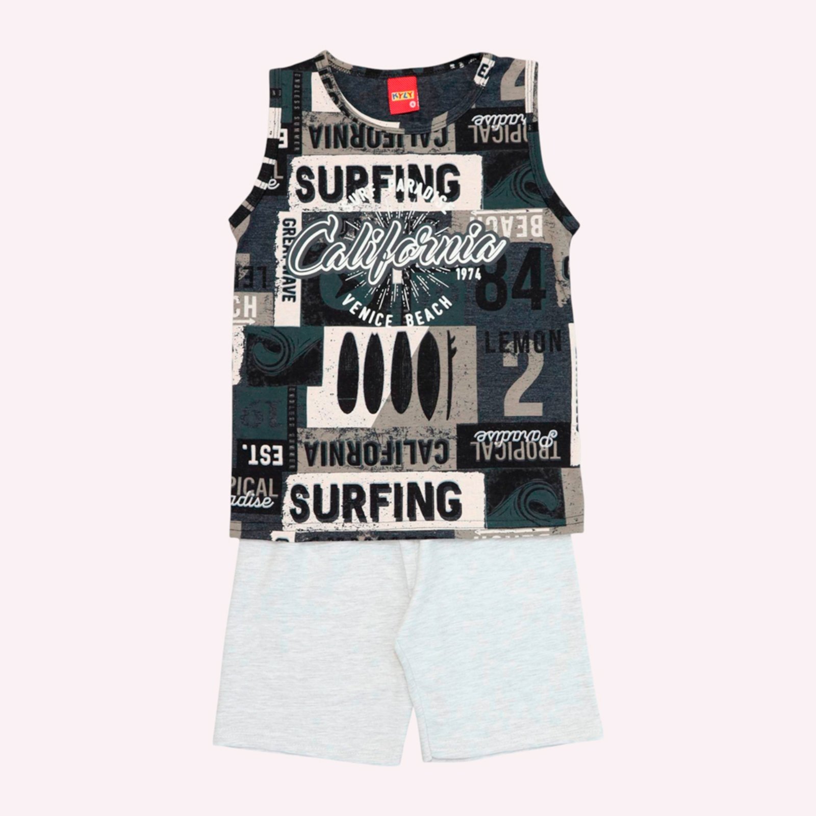 Vista 3 Infantil - Conjunto Menino Califórnia Kyly cinza Kyly cinza