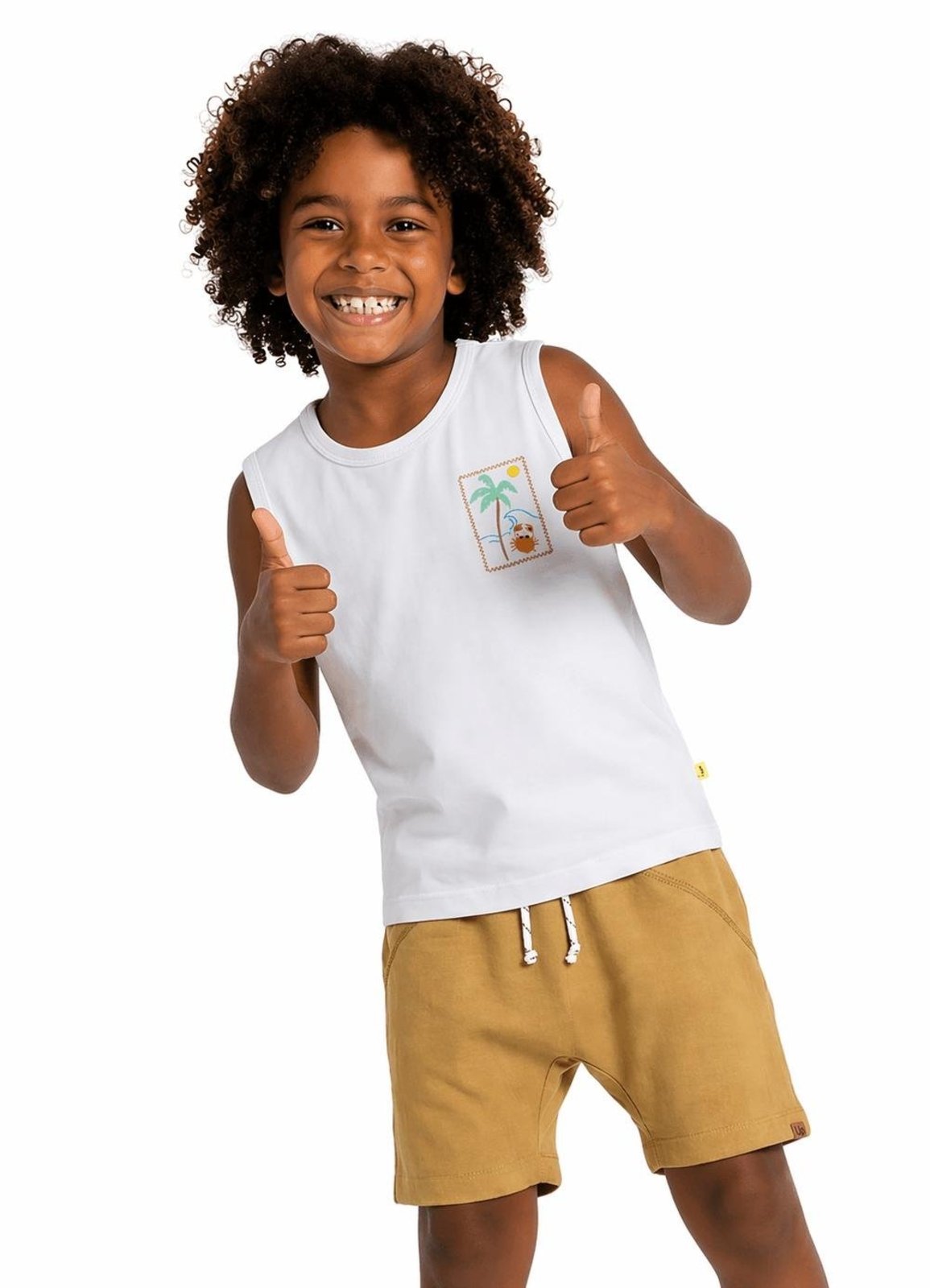 Infantil - Regata Menino Verão Legal Alphabeto Branco Branco