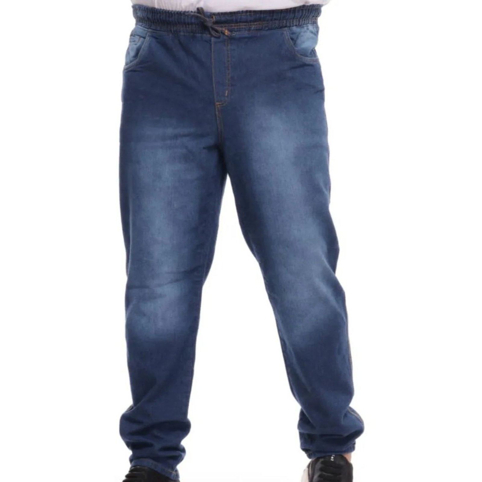 Calça Masculina Jeans Light Plus Size Com Elástico na Cintura Bogotá