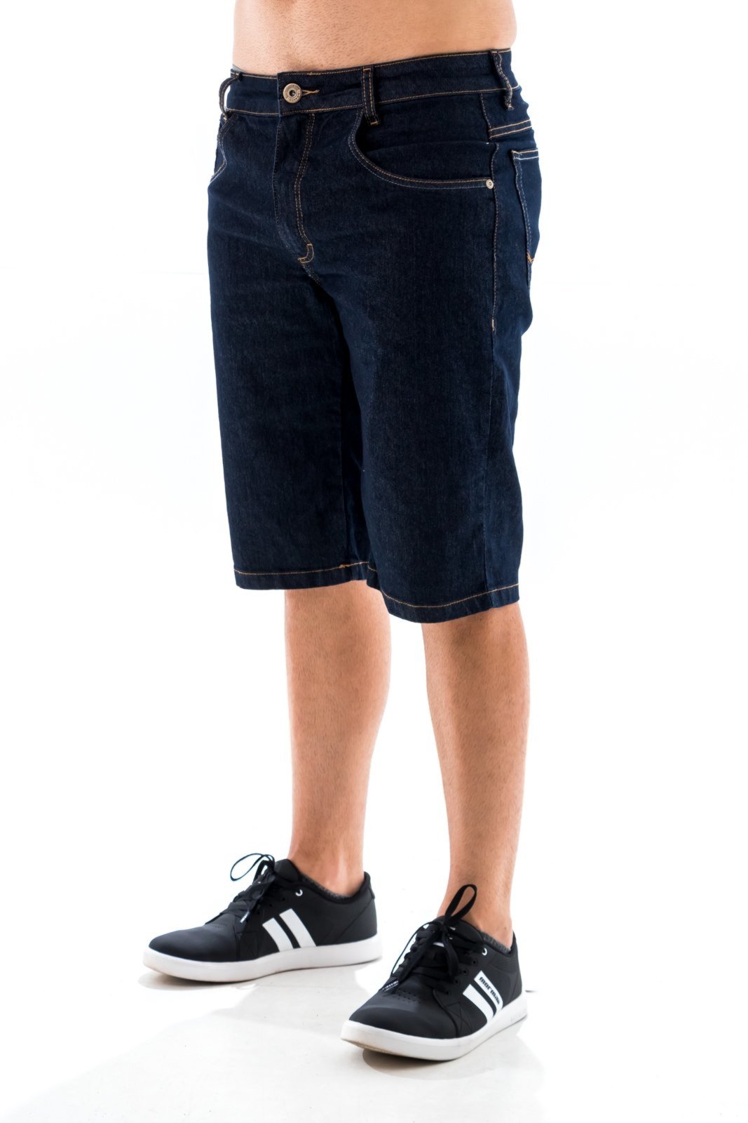 Vista 2 Bermuda Jeans Masculina Clássica Gib. com Etiqueta ARAUTO JEANS azul ARAUTO JEANS azul