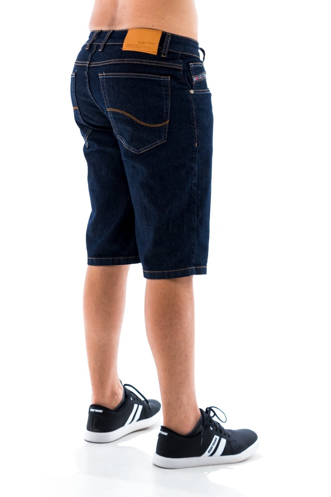 Vista 3 Bermuda Jeans Masculina Clássica Gib. com Etiqueta ARAUTO JEANS azul ARAUTO JEANS azul