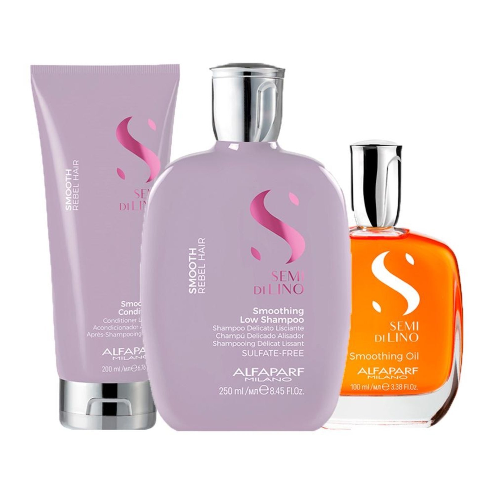 Alfaparf Semi Di Lino Smooth Shampoo, Cond e Óleo