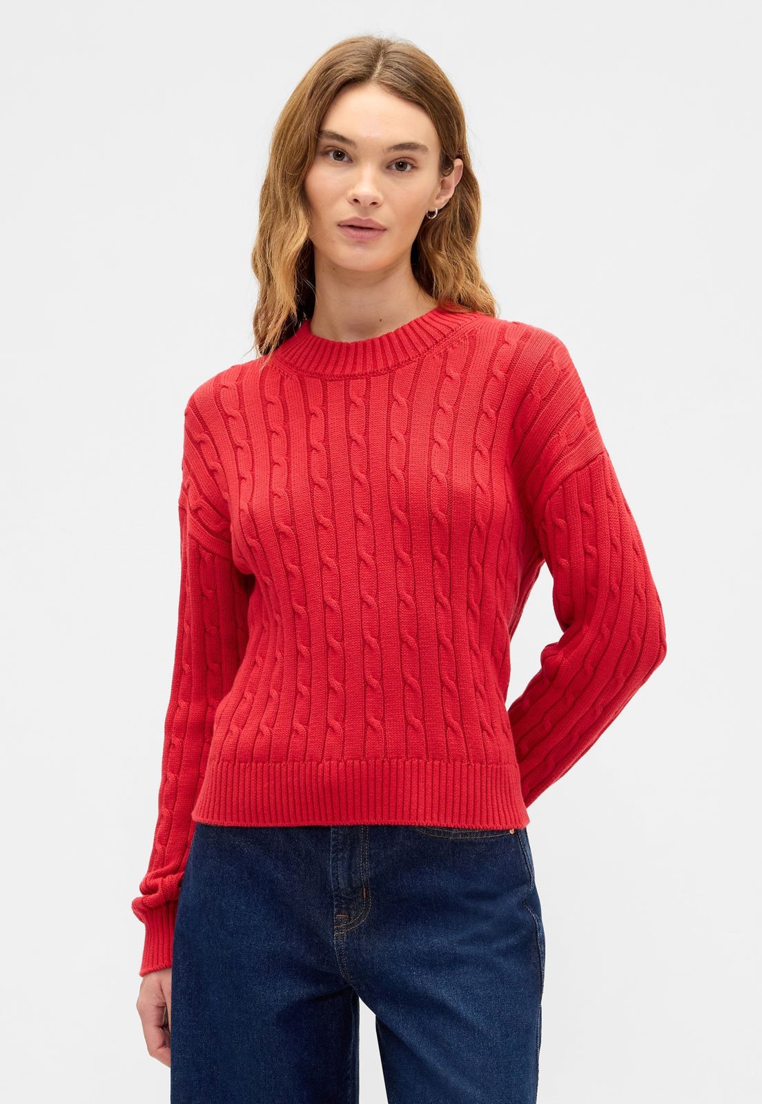 Suéter Feminino GAP Textura Cropped Algodão Vermelho