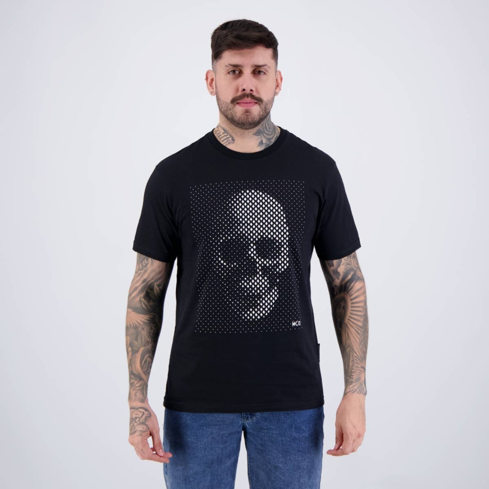 Camiseta MCD Caveira Relevo Preta