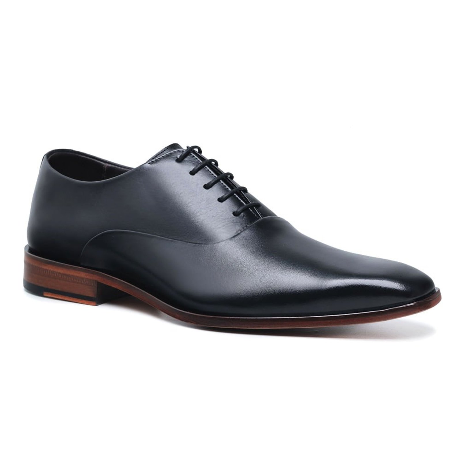 Sapato Masculino Social Oxford Malbork em Couro Preto com Cadarço 066P