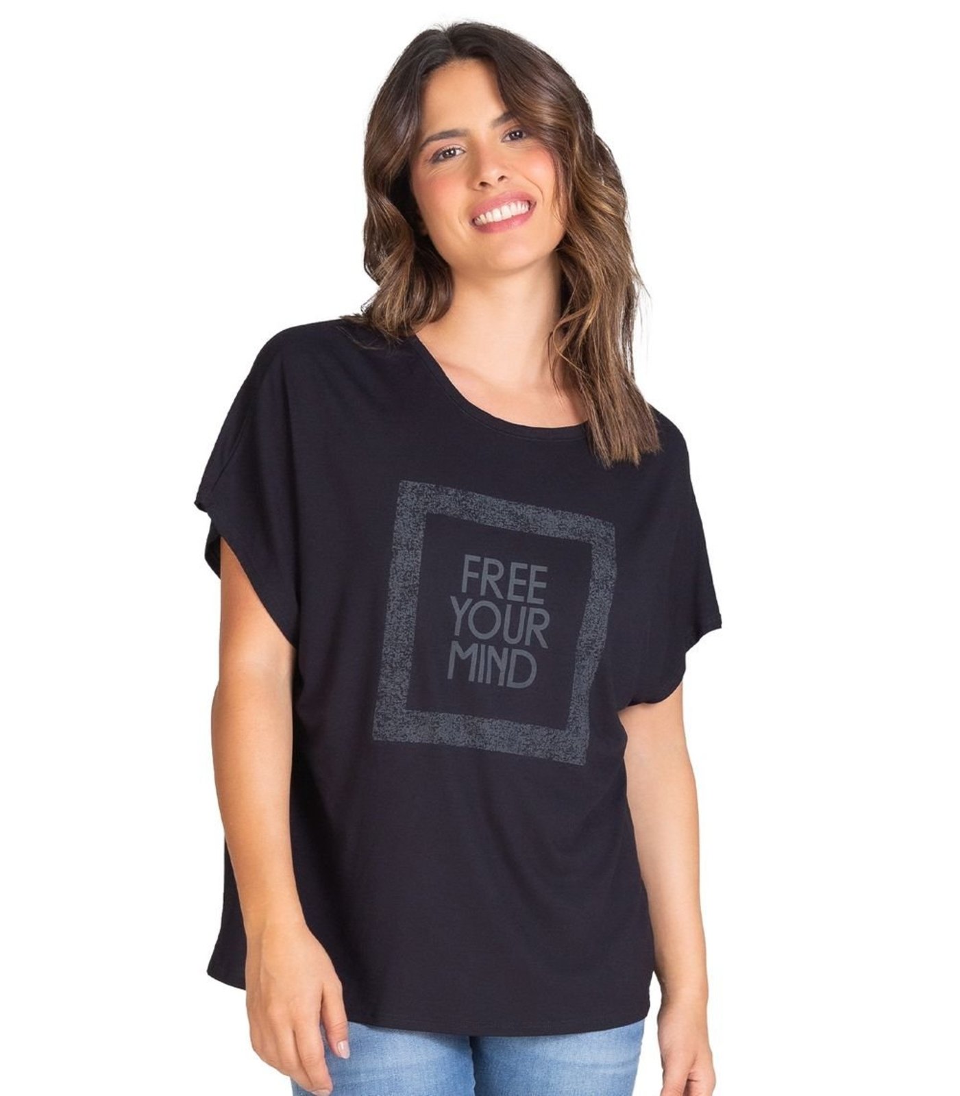 Vista 2 Blusa Malha Visco Premiere INFINITA COR preto INFINITA COR preto