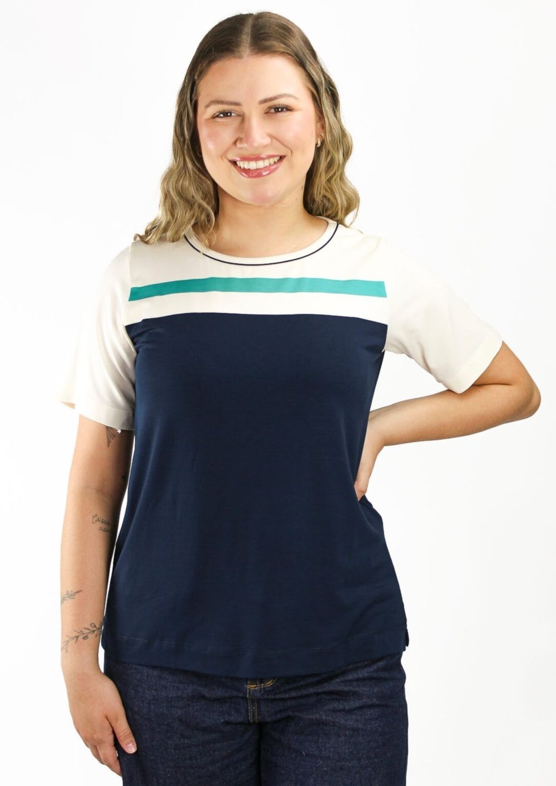 Blusa Pau a Pique Listrada Azul Marinho MARINHO – G Pau a Pique
