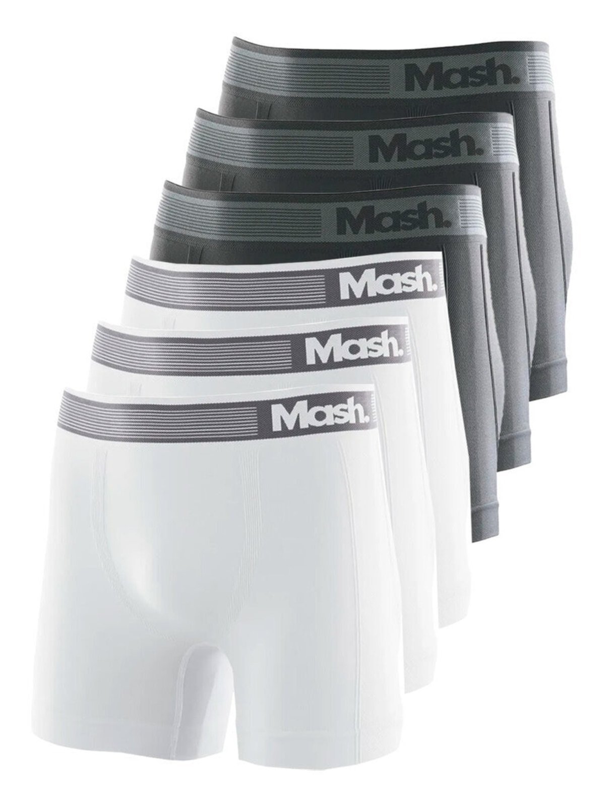 Kit com 6 Cuecas Boxer Mash 710.01 Cinza