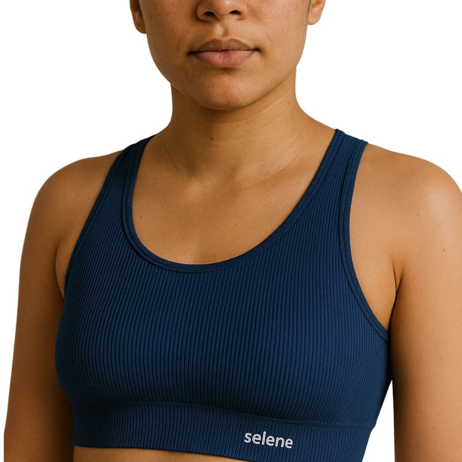 Top Feminino Fitness Canelado Sem Costura Selene