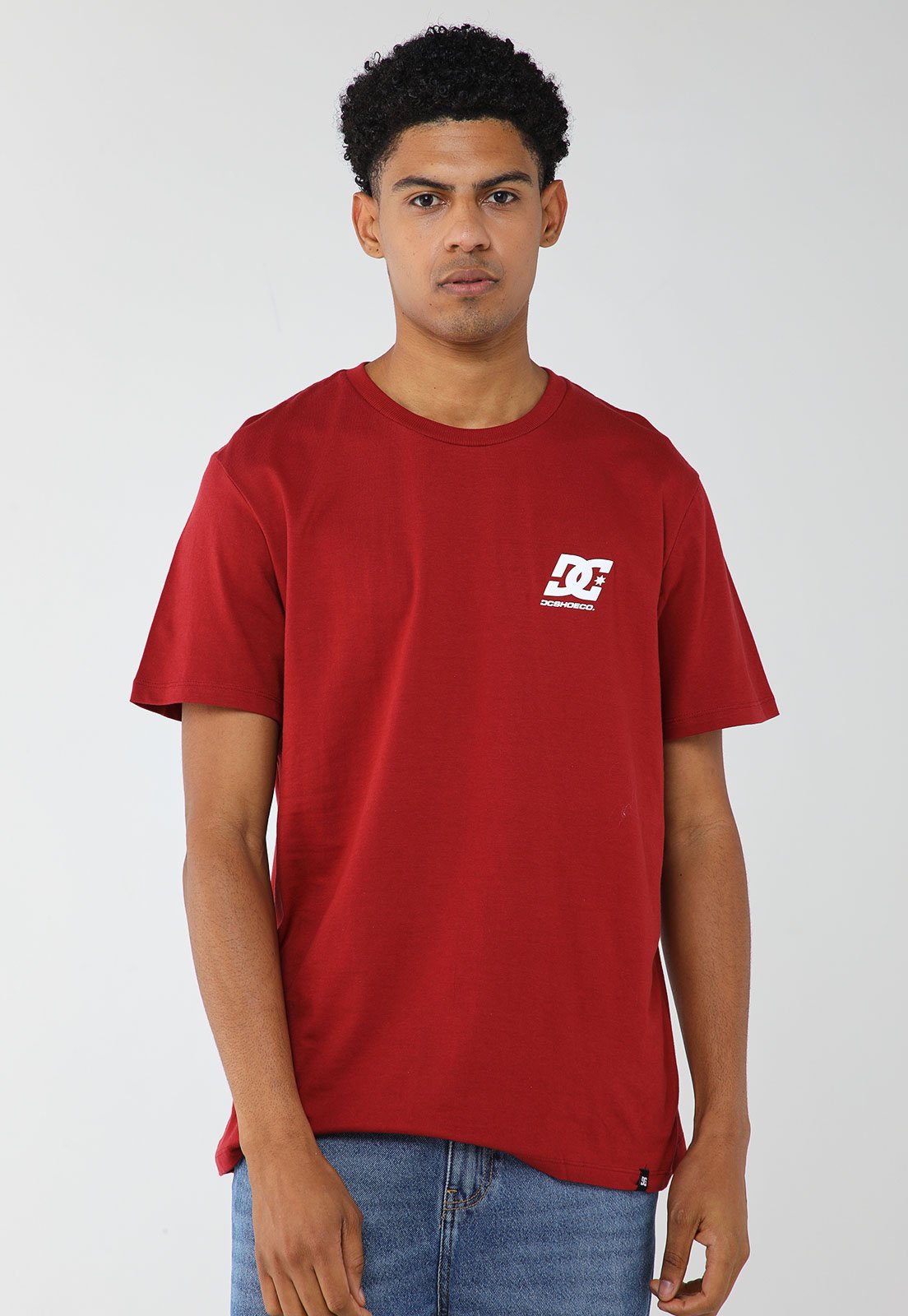 Vista 2 Camiseta Masculina DC Shoes Palletline Vermelha vermelho DC Shoes vermelho