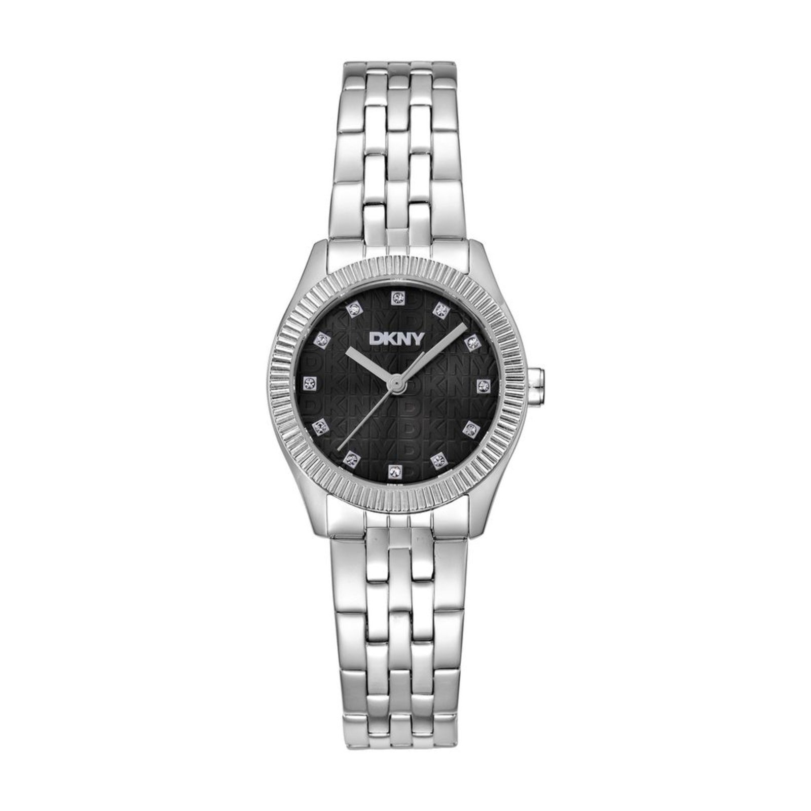 Relógio Feminino DKNY Crosswalk Prata Mostrador Preto Donna Karan Donna Karan